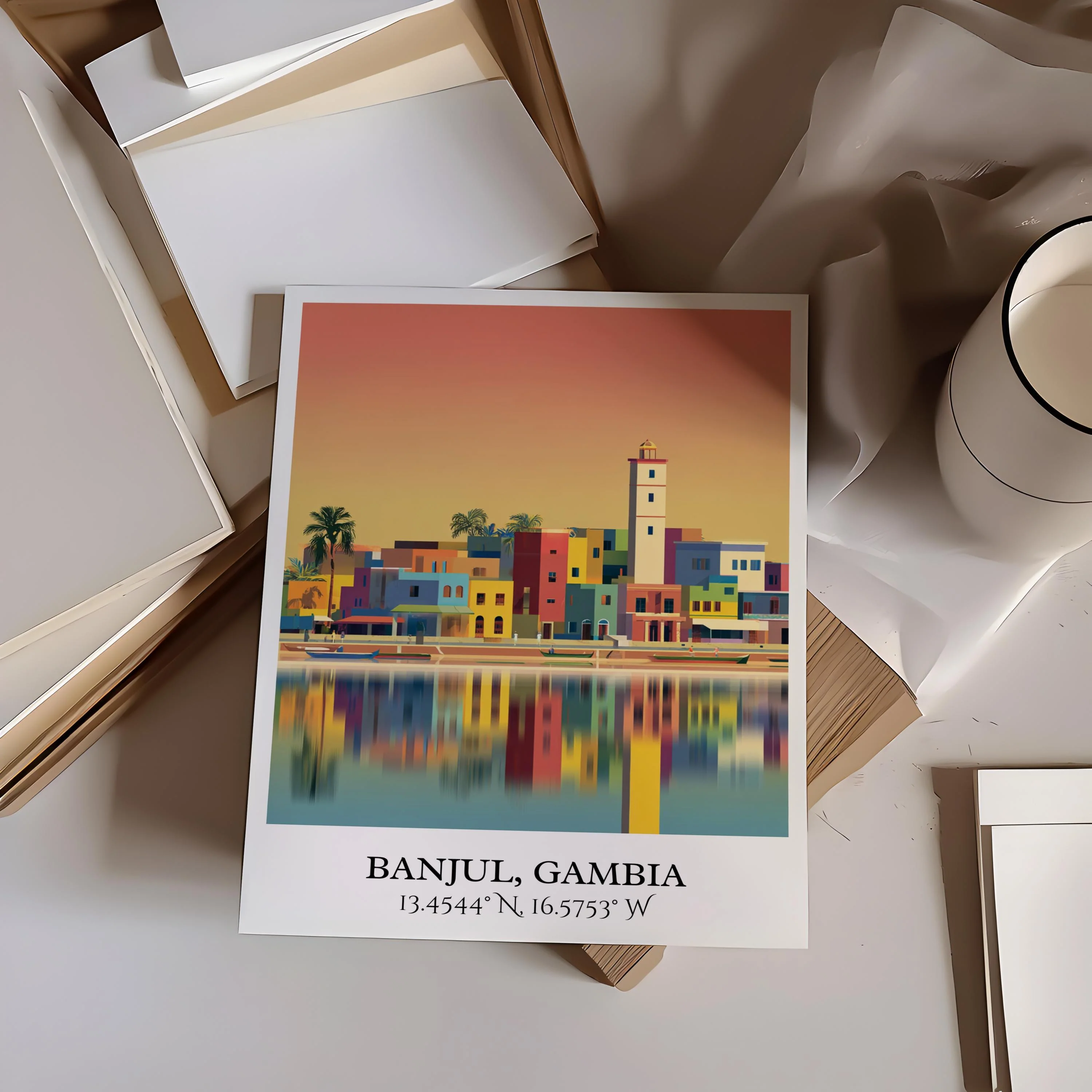 Banjul, Gambia – Watercolor Art Print - Image 5