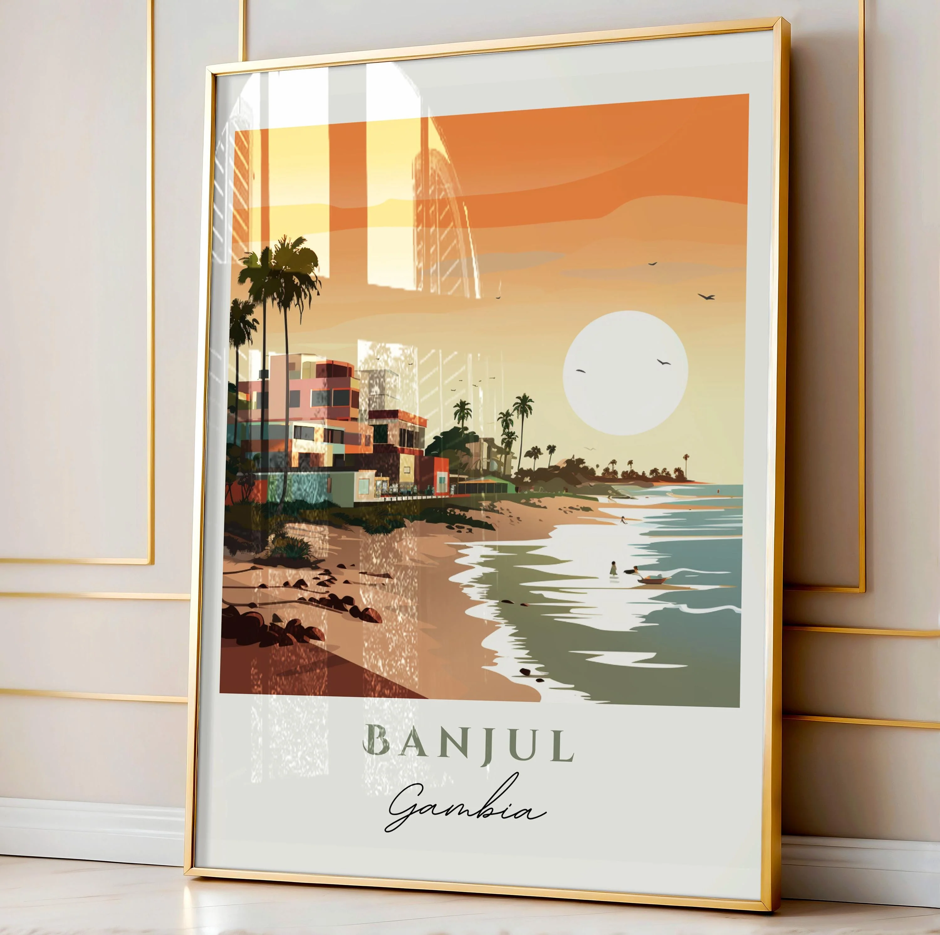 Banjul, Gambia – Watercolor Art Print - Image 4