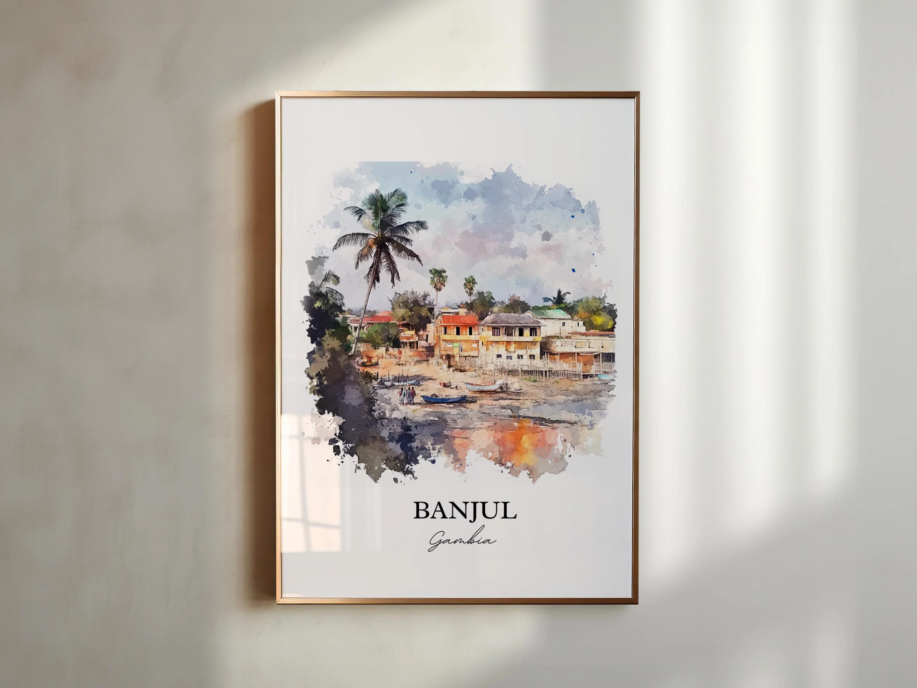 Banjul, Gambia – Watercolor Art Print - Image 3