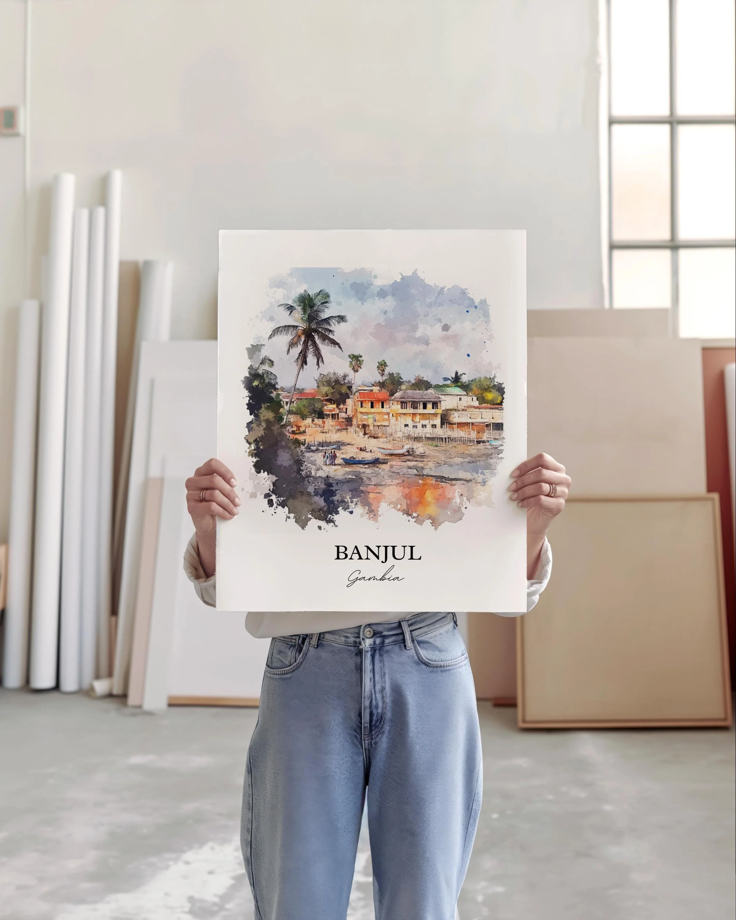 Banjul, Gambia – Watercolor Art Print - Image 4