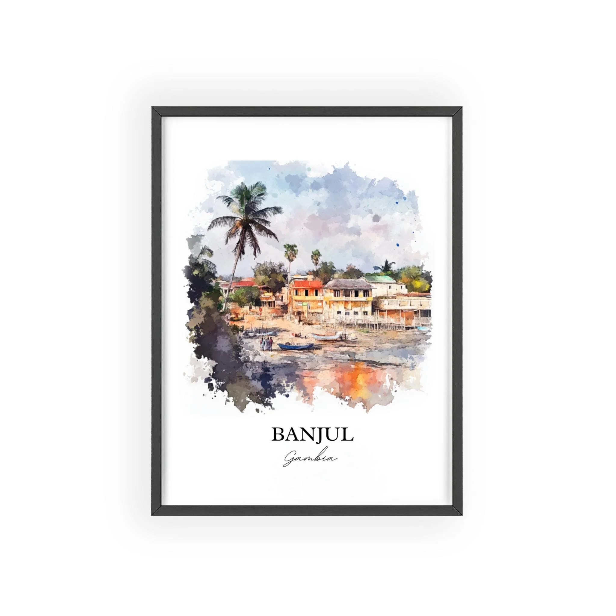Banjul, Gambia – Watercolor Art Print - Image 7