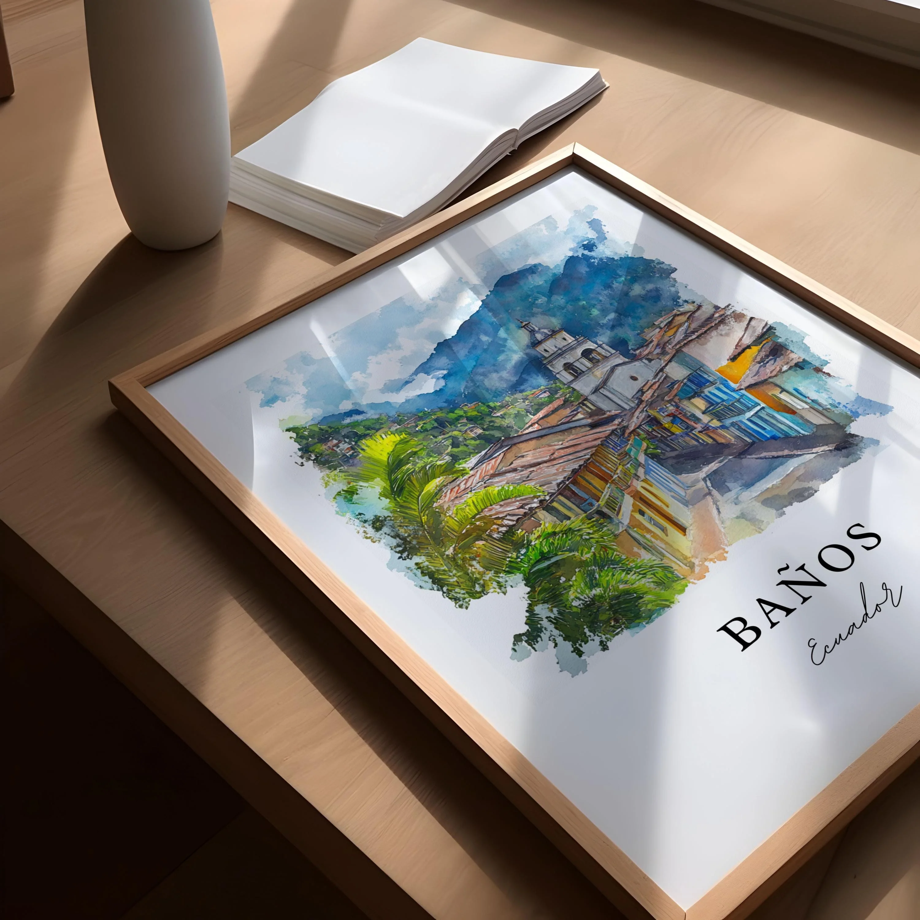 Banos, Ecuador – Watercolor Art Print - Image 3