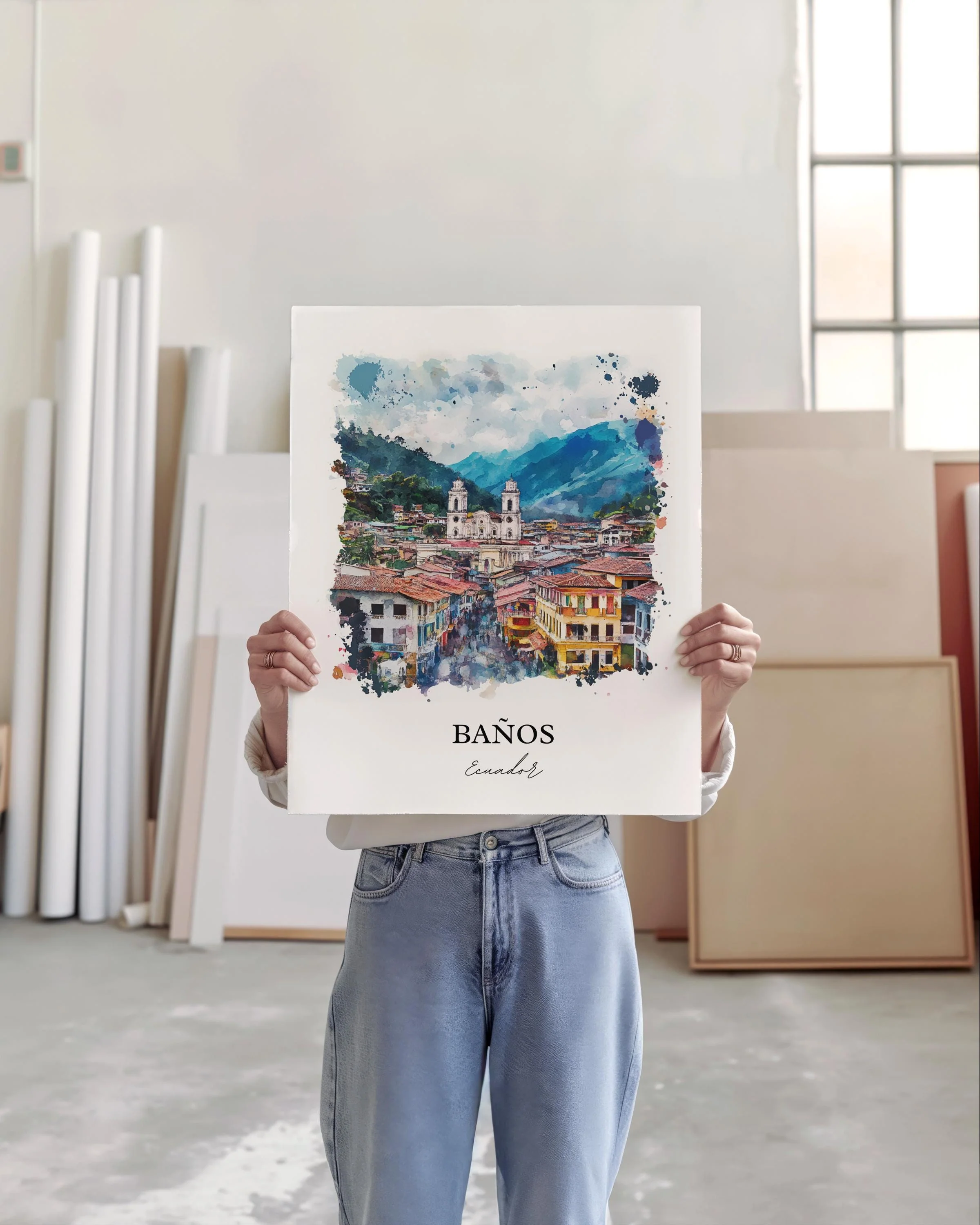 Banos, Ecuador – Watercolor Art Print - Image 3