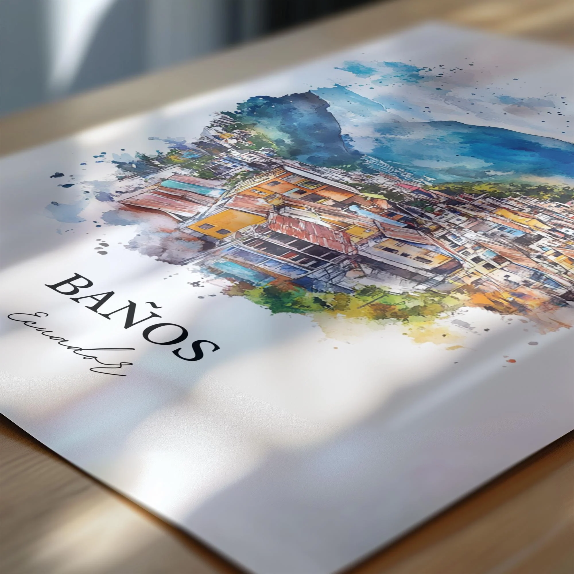 Baños, Ecuador – Watercolor Art Print - Image 2