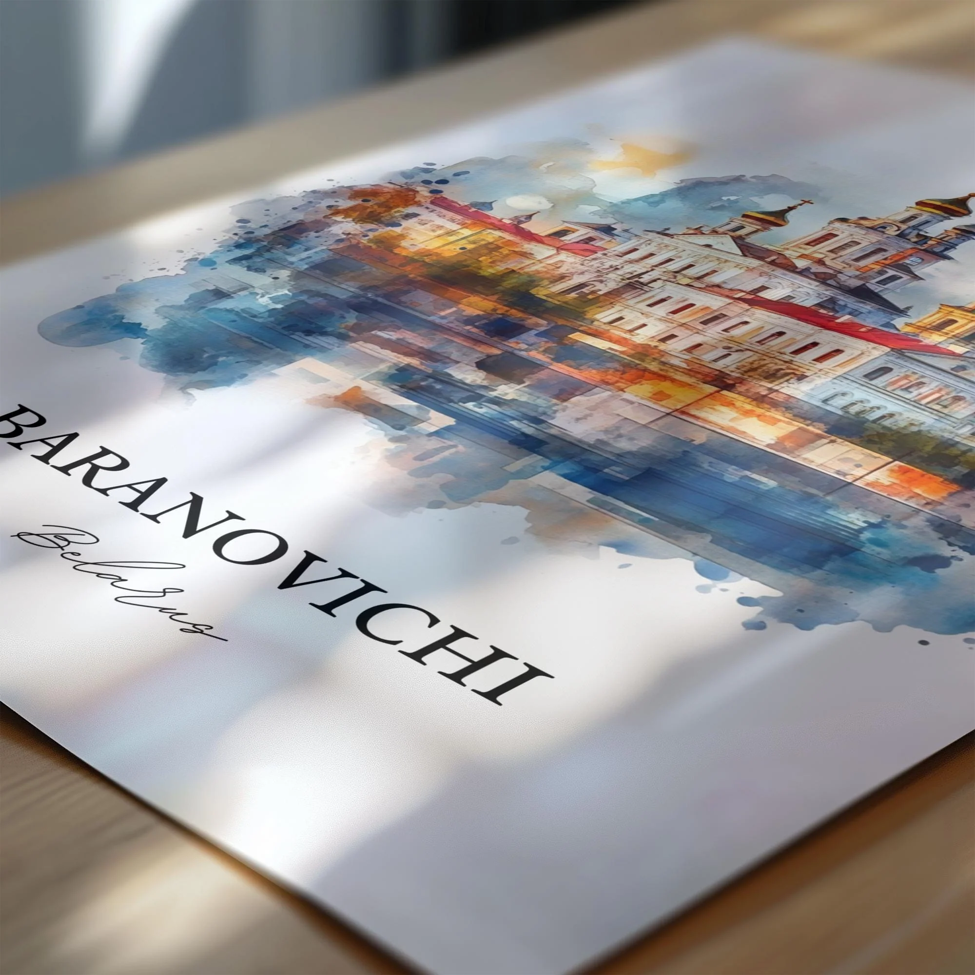 Baranovichi, Belarus – Watercolor Art Print - Image 2