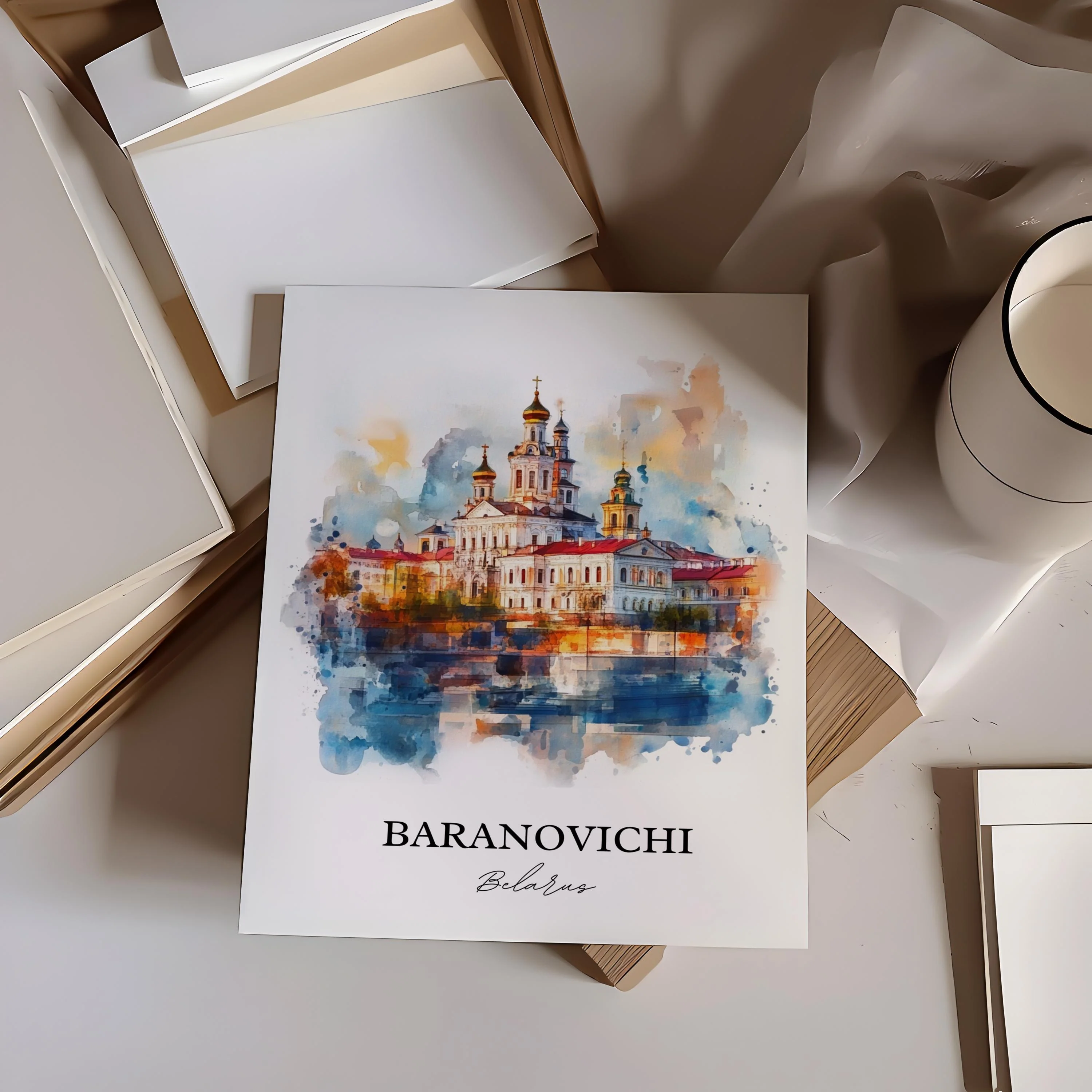 Baranovichi, Belarus – Watercolor Art Print - Image 6