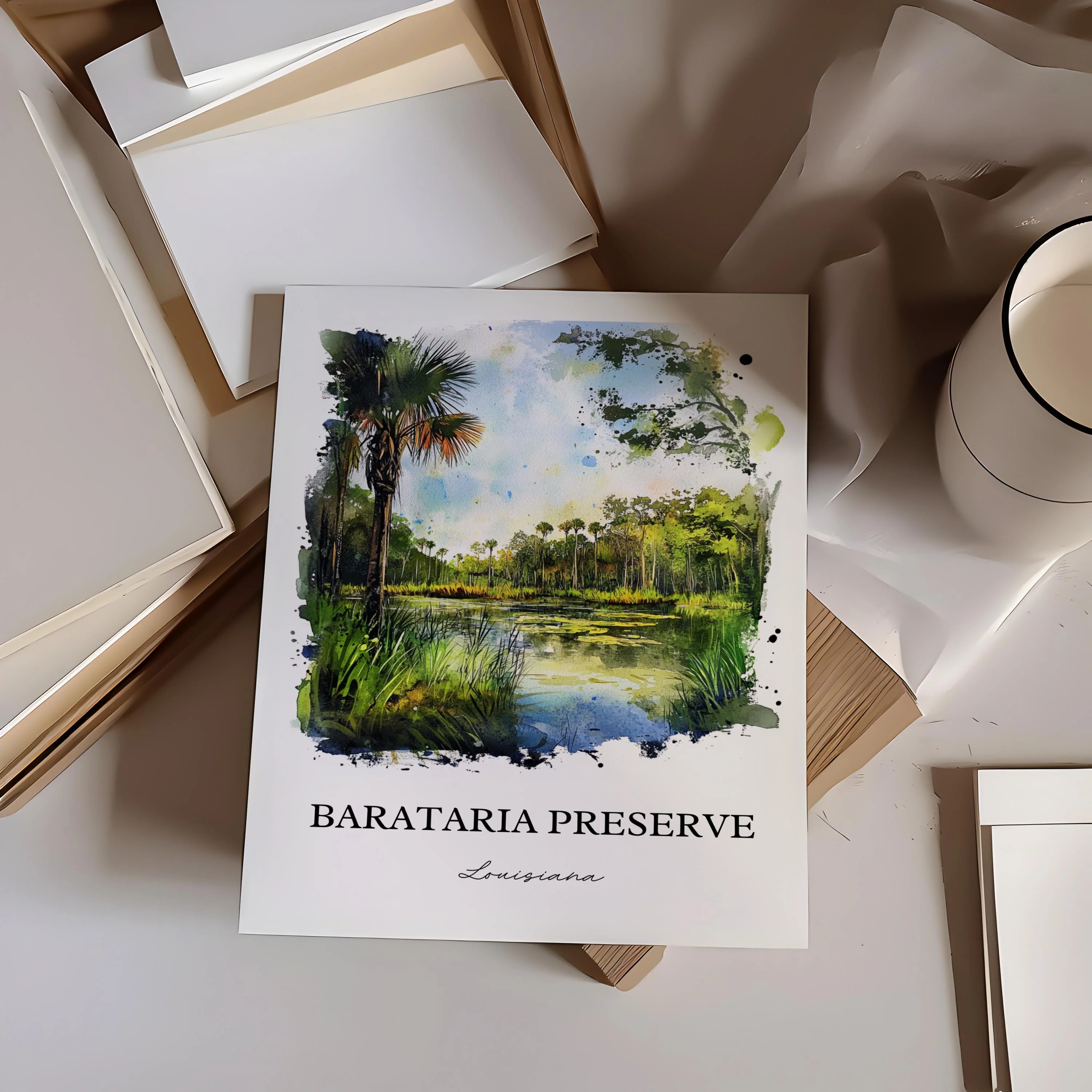 Barataria Preserve, Louisiana – Watercolor Art Print - Image 4