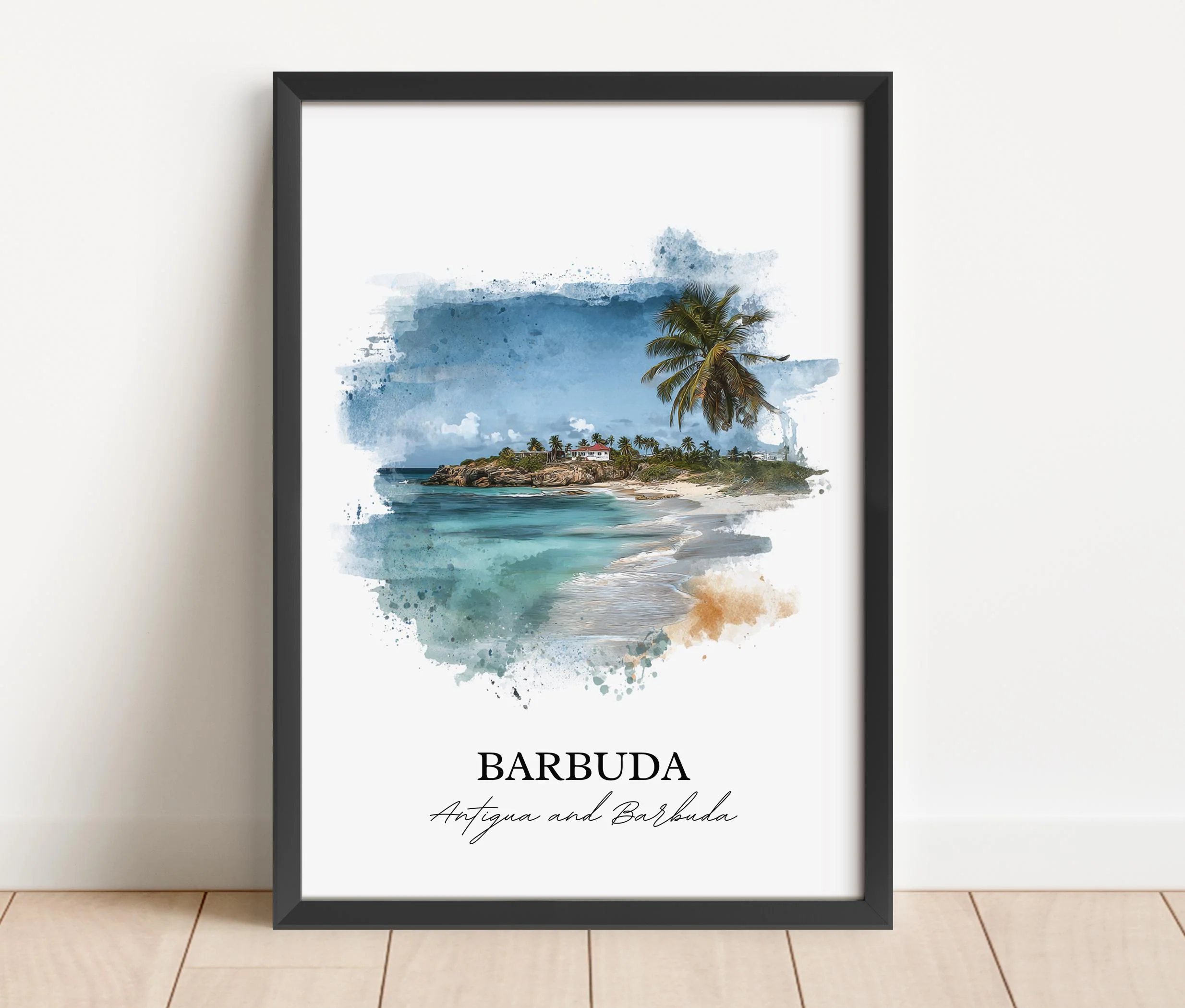 Barbuda, Antigua and Barbuda – Watercolor Art Print - Image 3