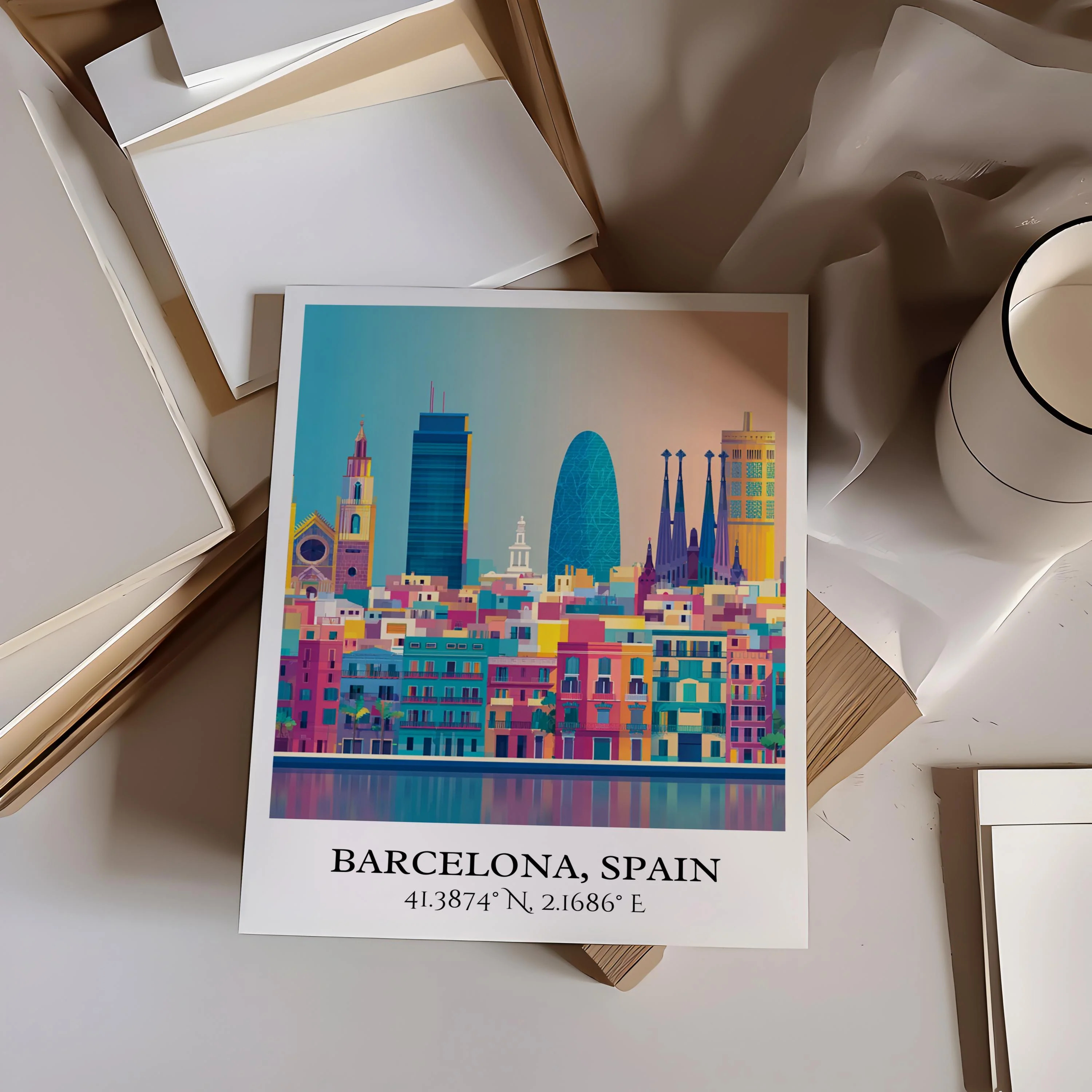 Barcelona, Spain – Watercolor Art Print - Image 5