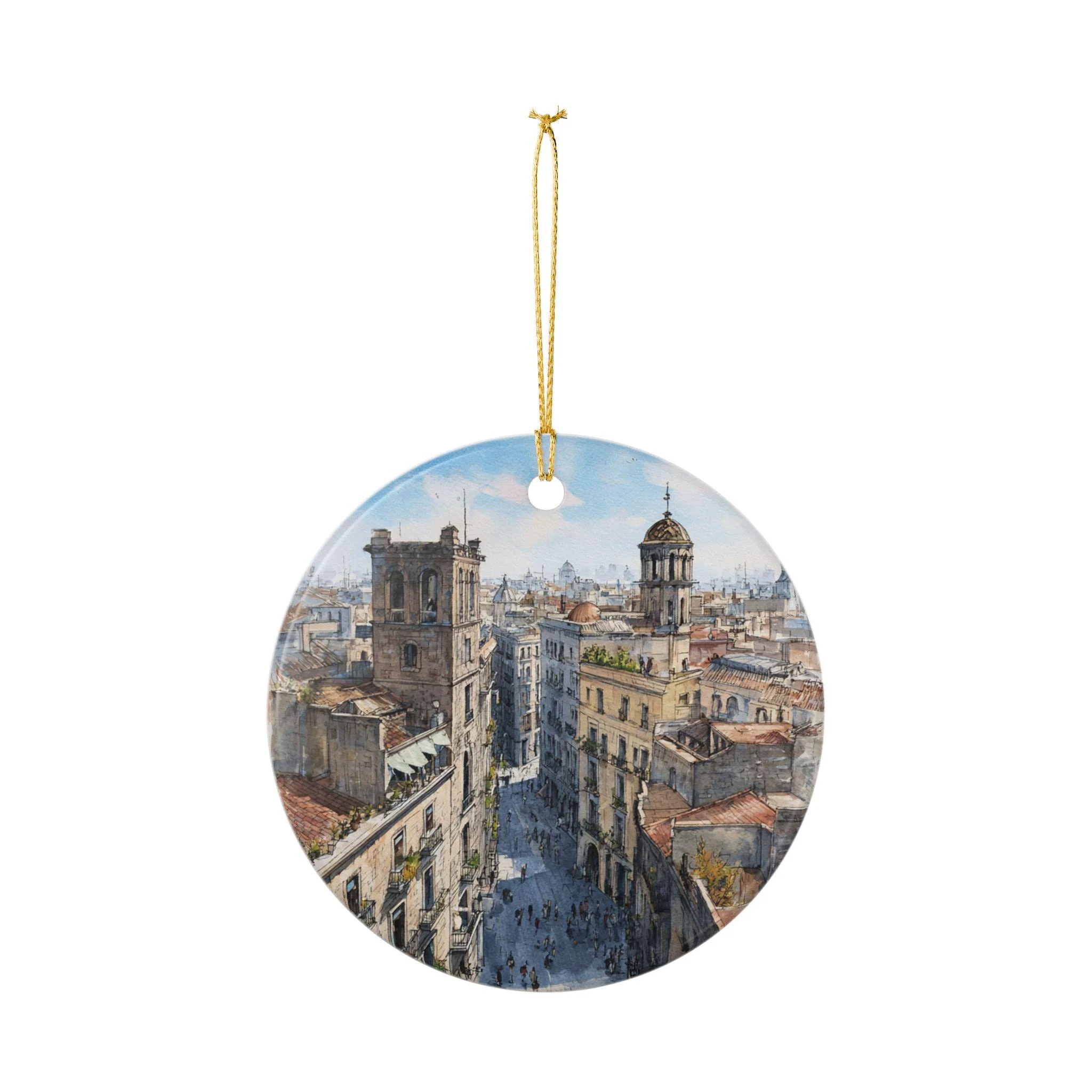 Barcelona Ornament: Unique Barcelona Souvenir, Barcelona Spain Xmas Decor, and Authentic Barcelona Skyline Gift - Image 2