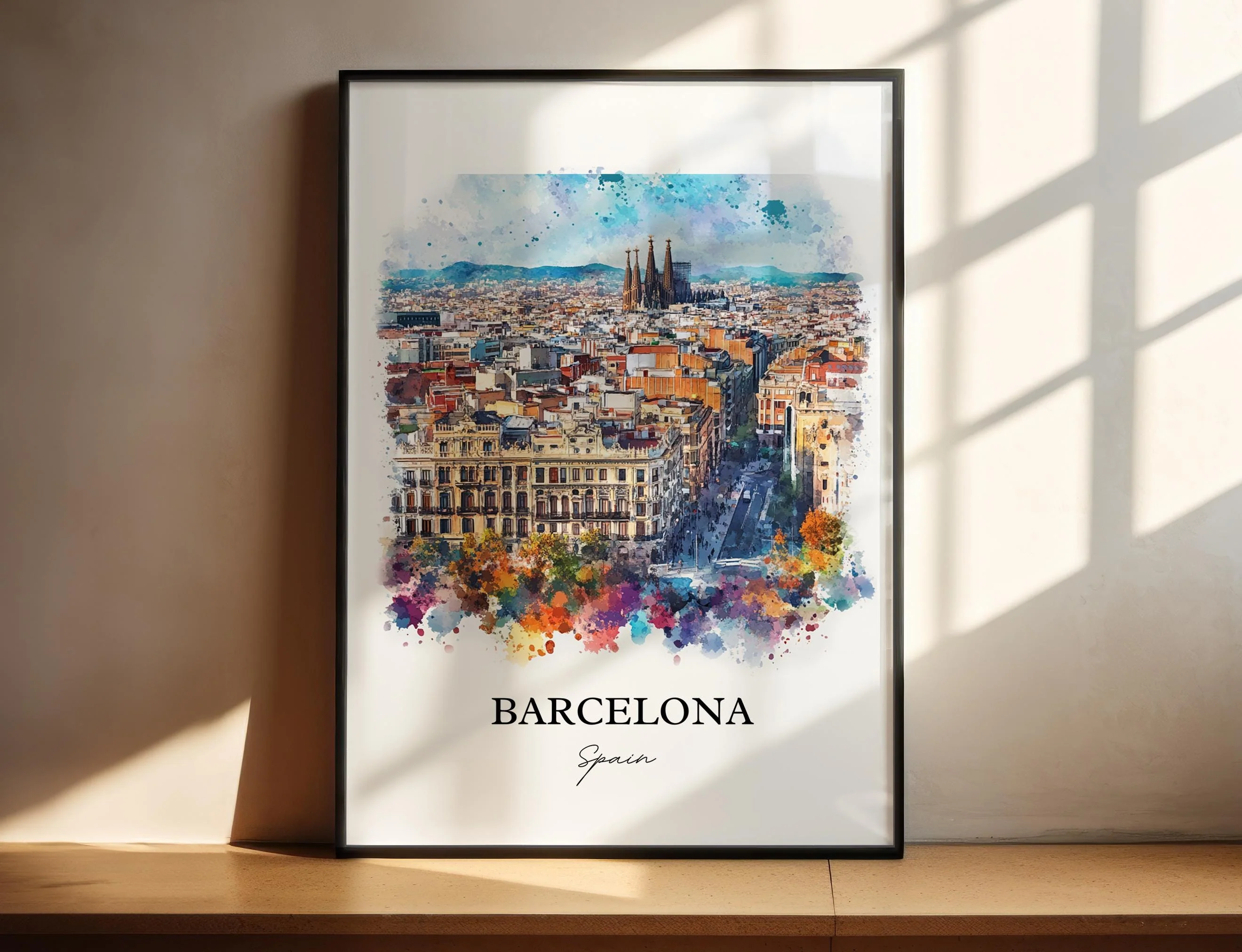 Barcelona, Spain – Watercolor Art Print