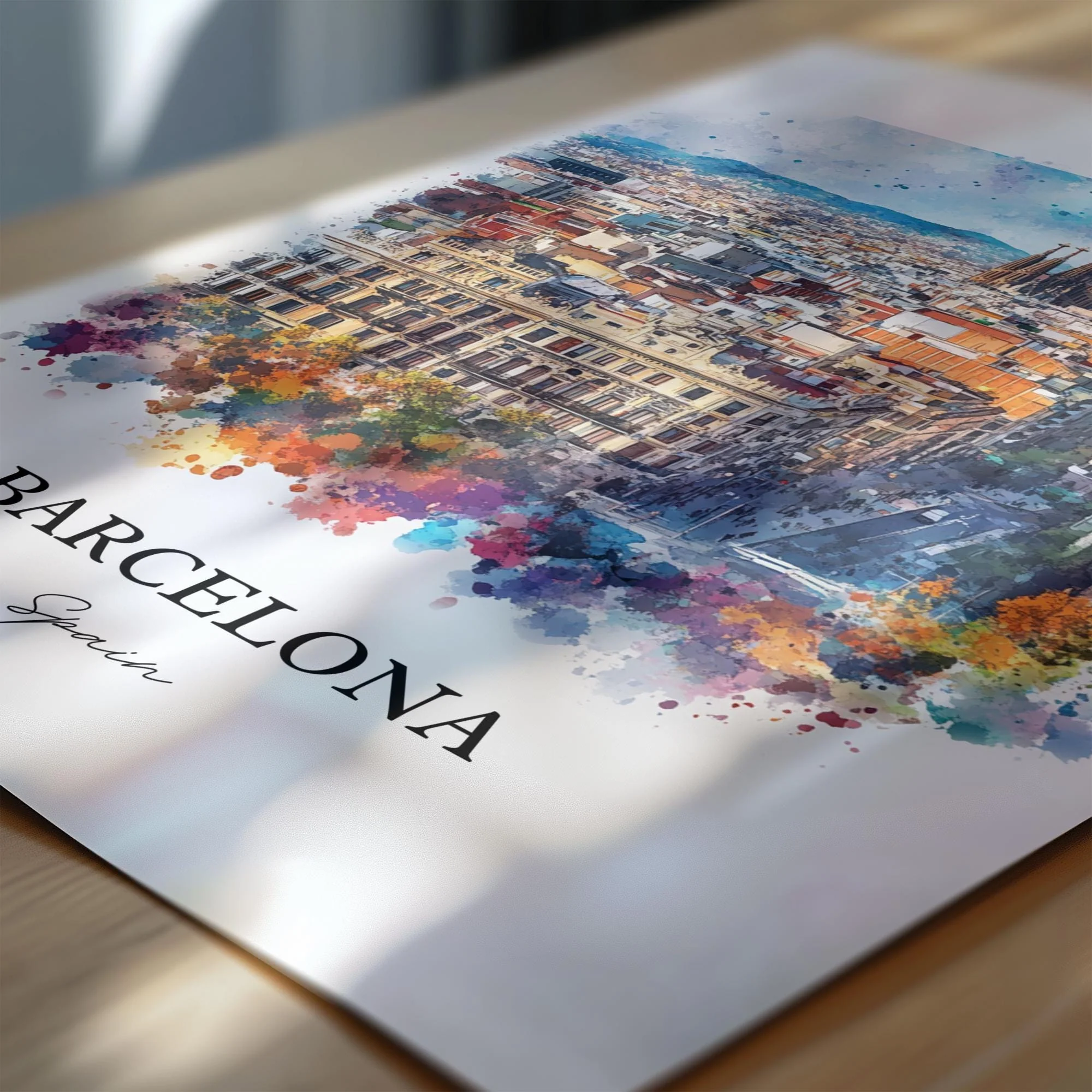 Barcelona, Spain – Watercolor Art Print - Image 2