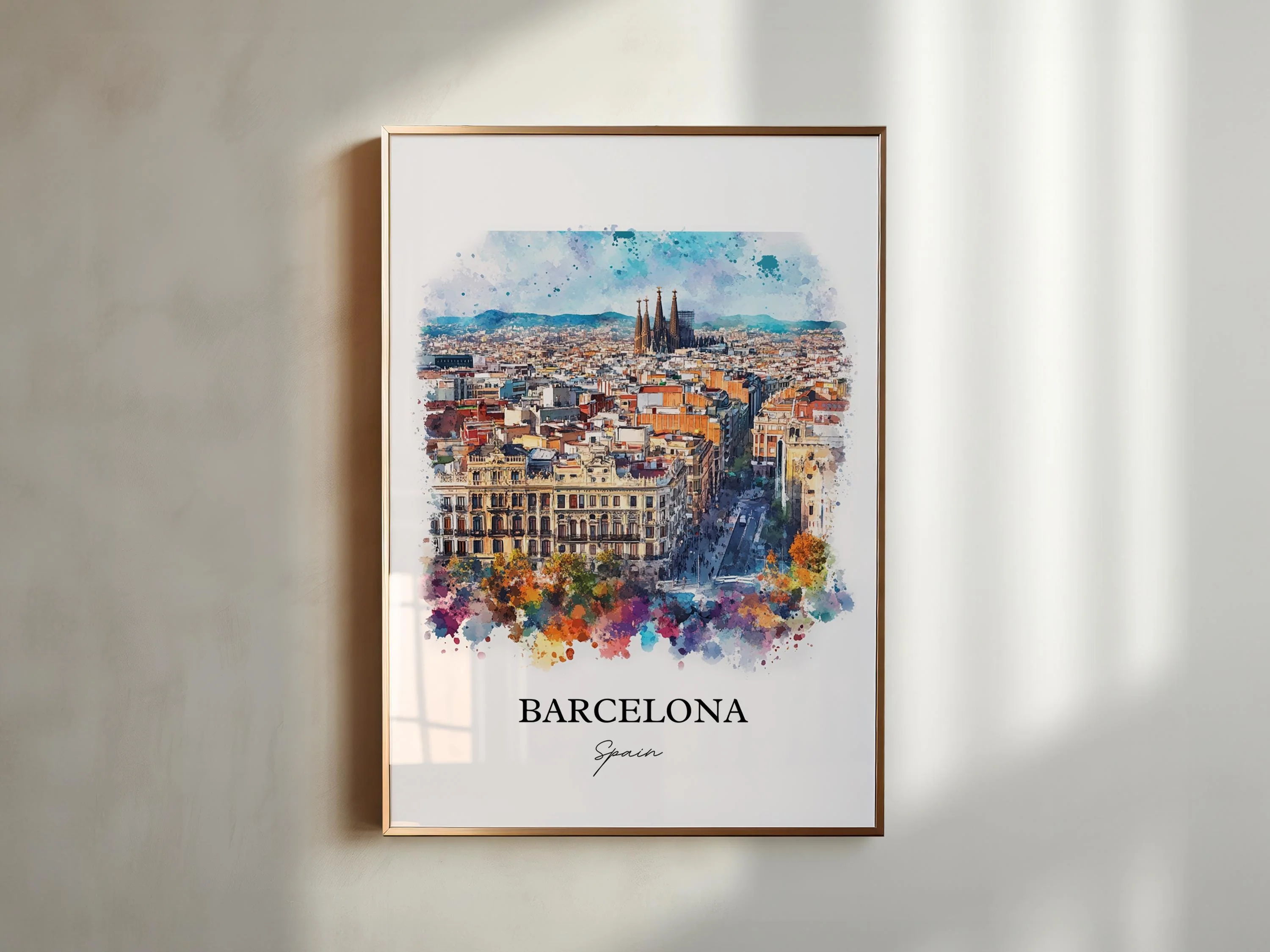 Barcelona, Spain – Watercolor Art Print - Image 3