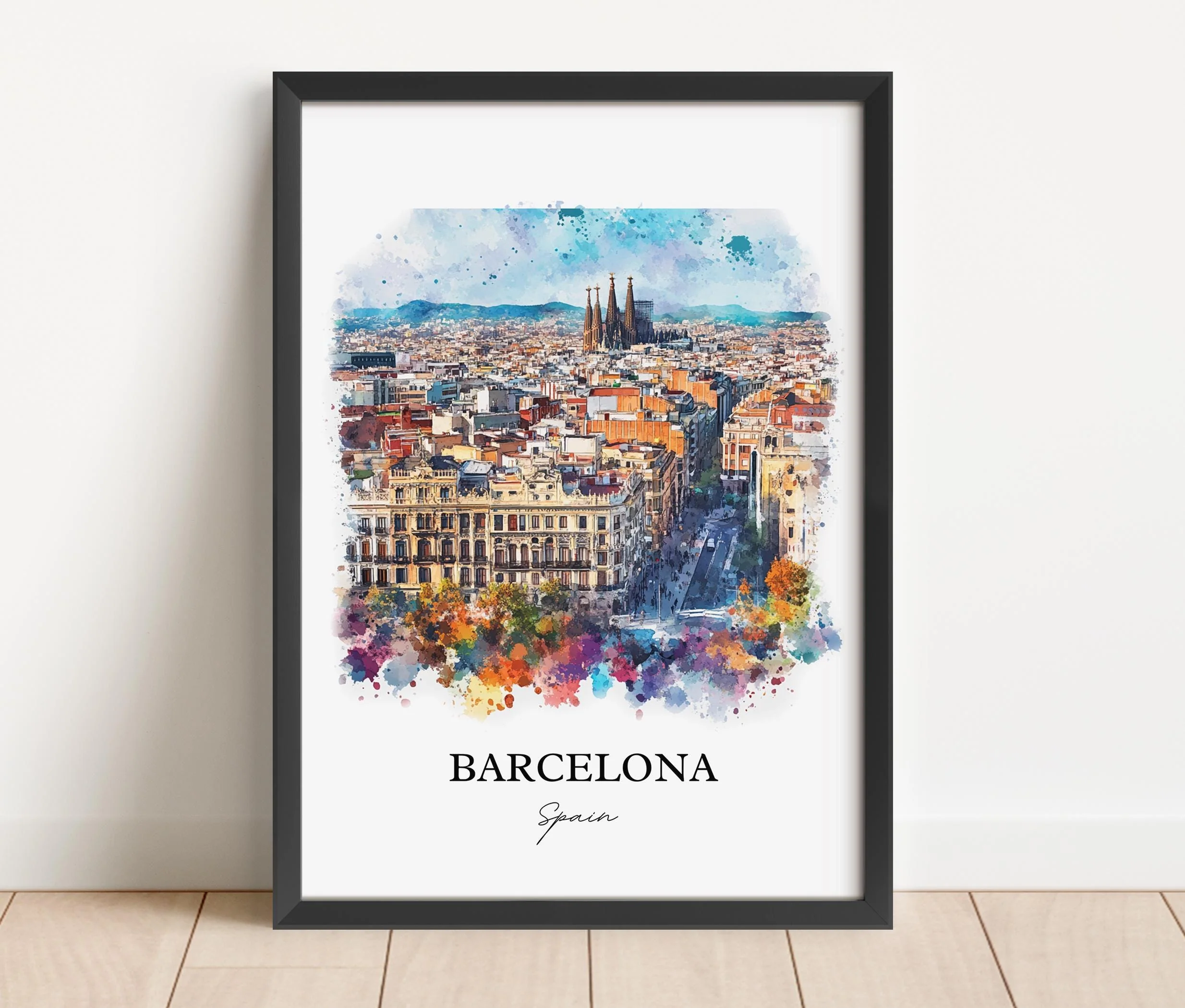 Barcelona, Spain – Watercolor Art Print - Image 6