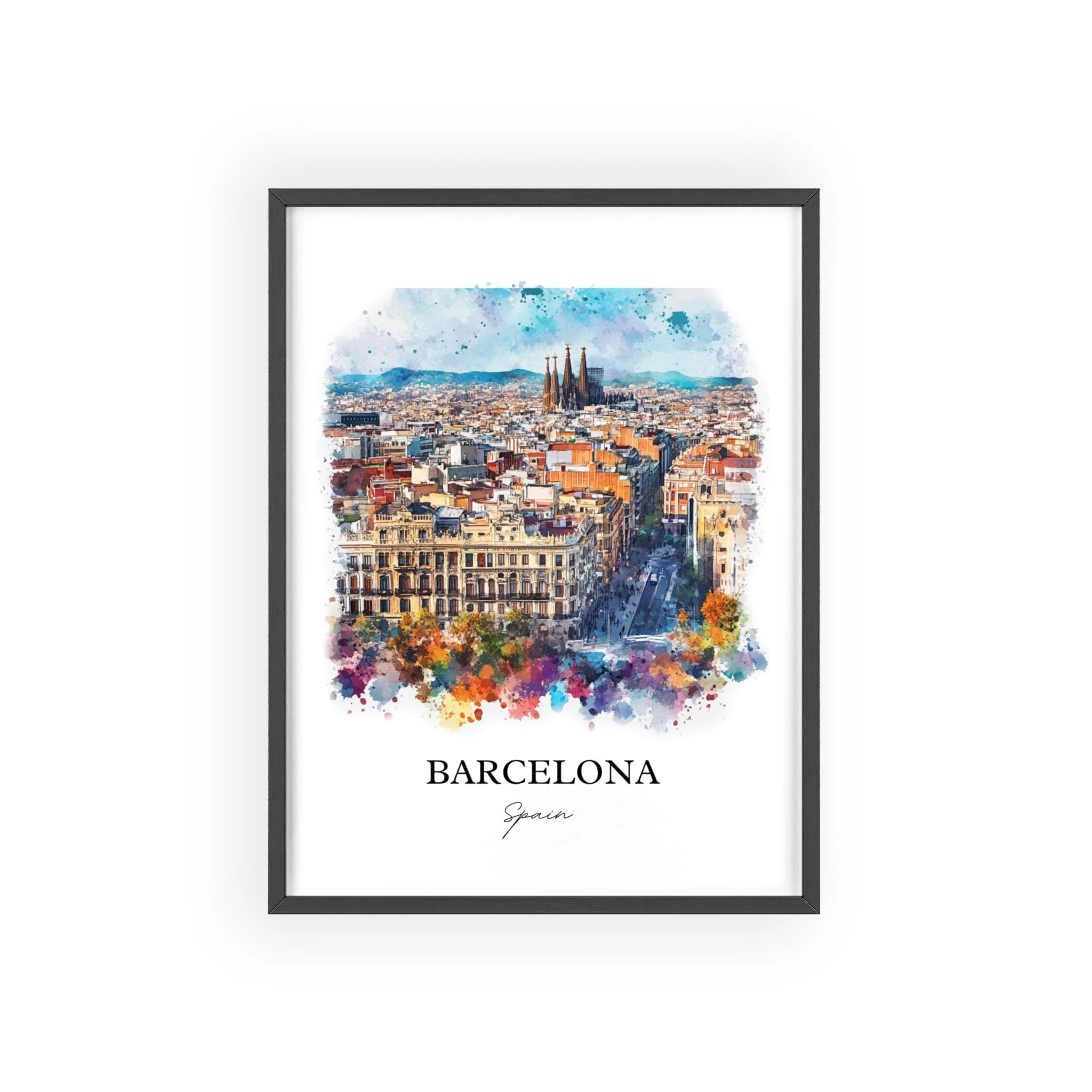 Barcelona, Spain – Watercolor Art Print - Image 7