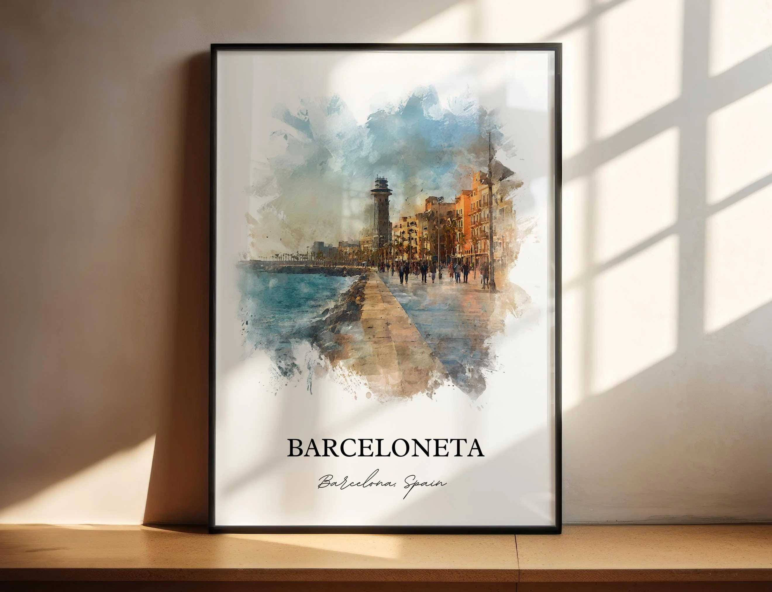 Barceloneta, Spain – Watercolor Art Print
