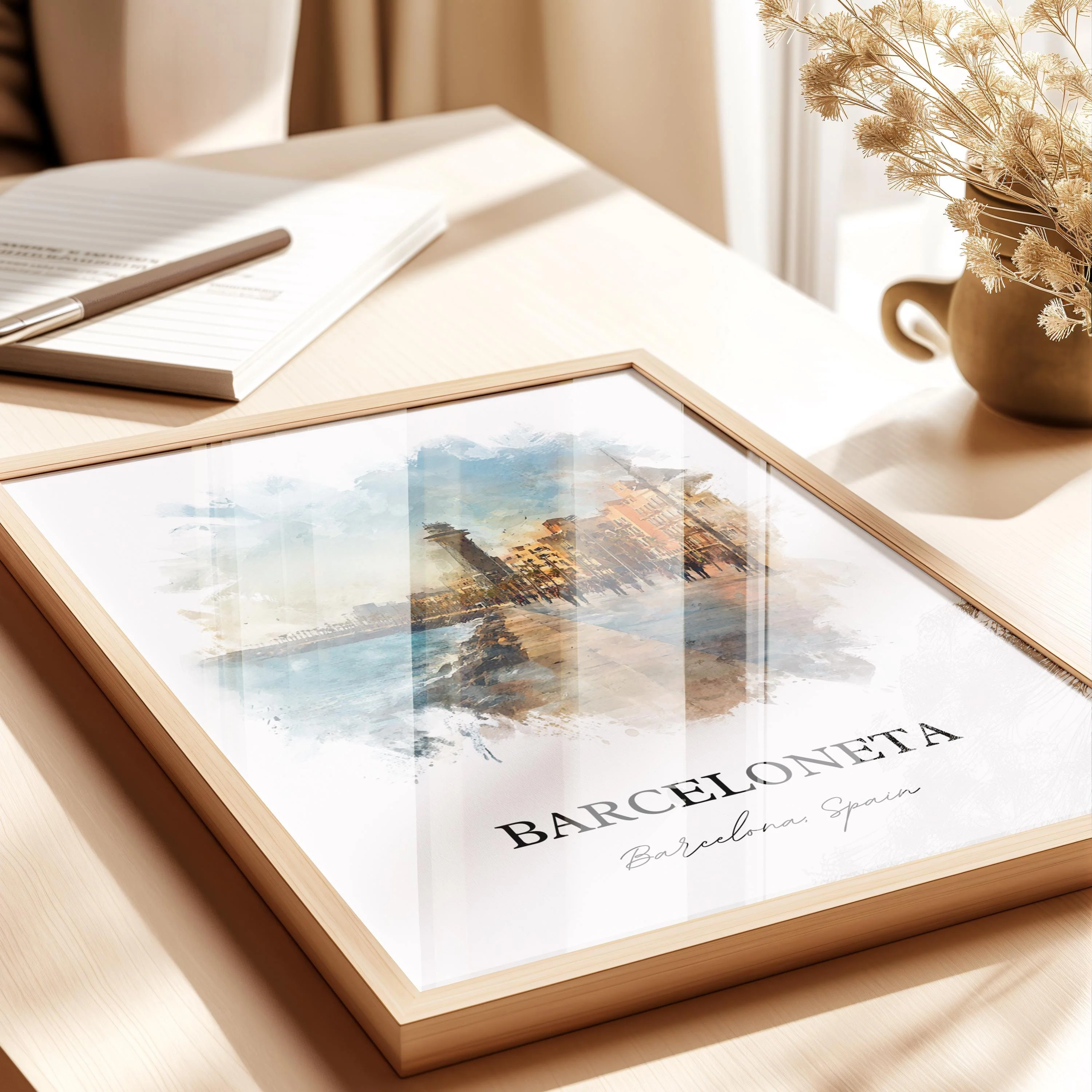 Barceloneta, Spain – Watercolor Art Print - Image 3
