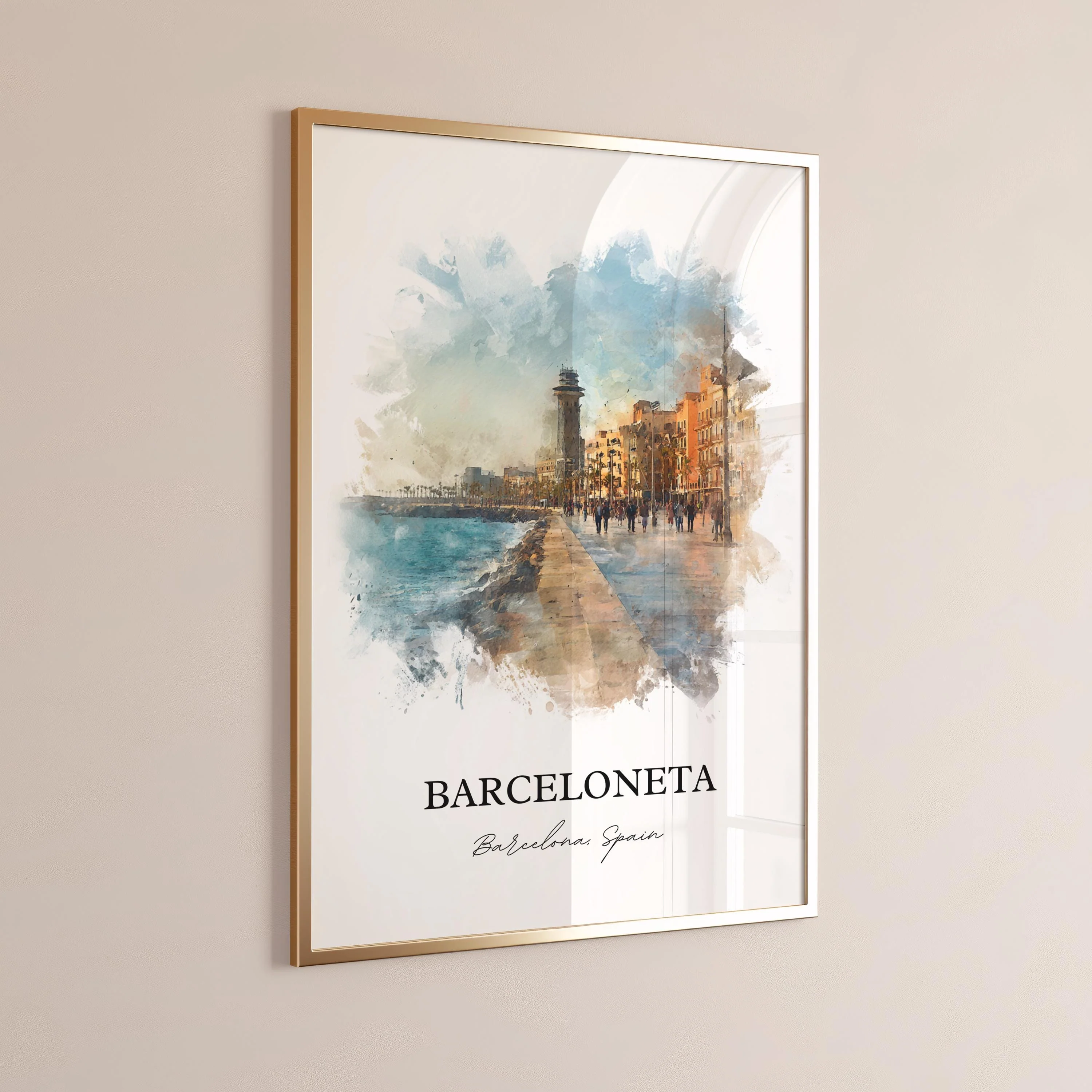Barceloneta, Spain – Watercolor Art Print - Image 7