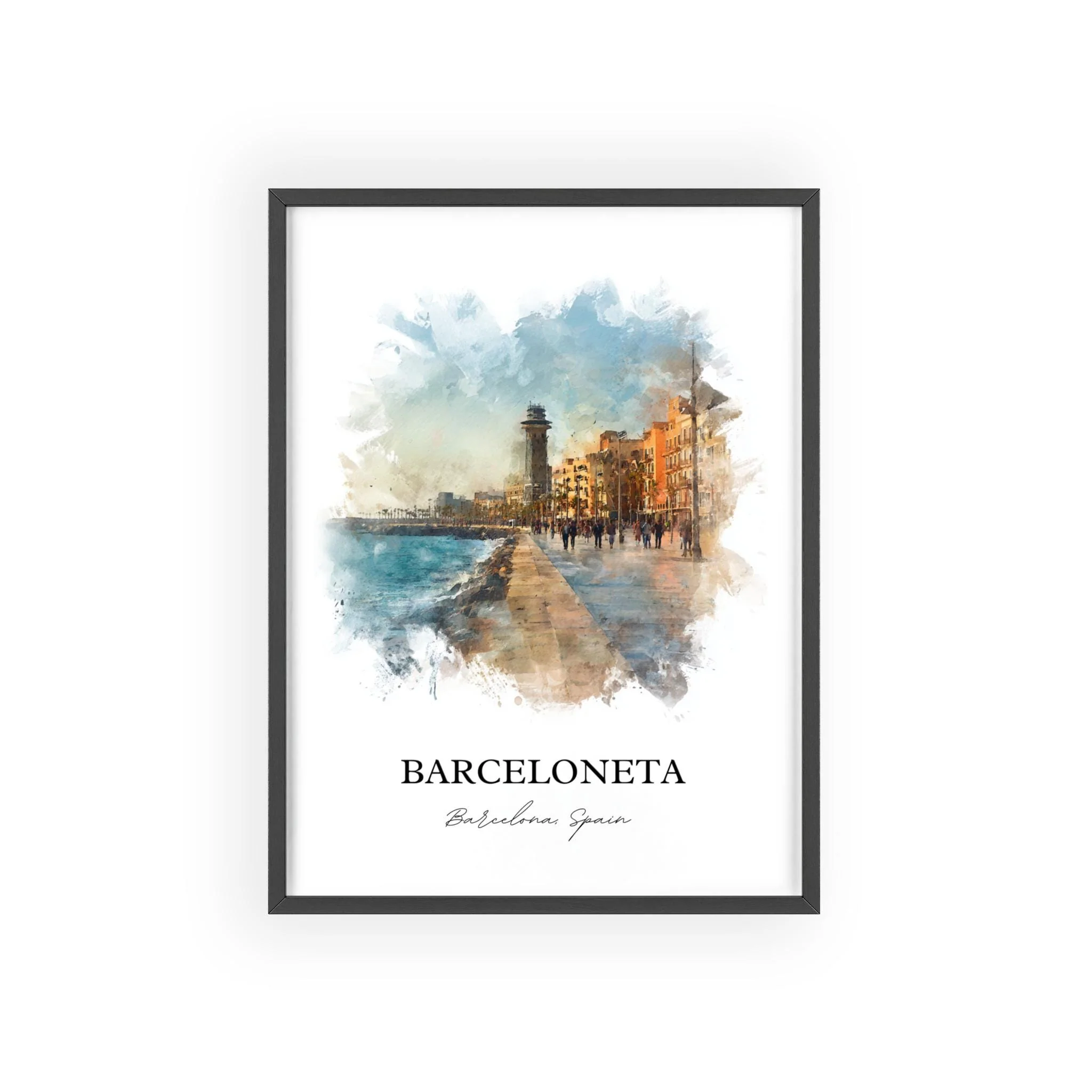 Barceloneta, Spain – Watercolor Art Print - Image 8
