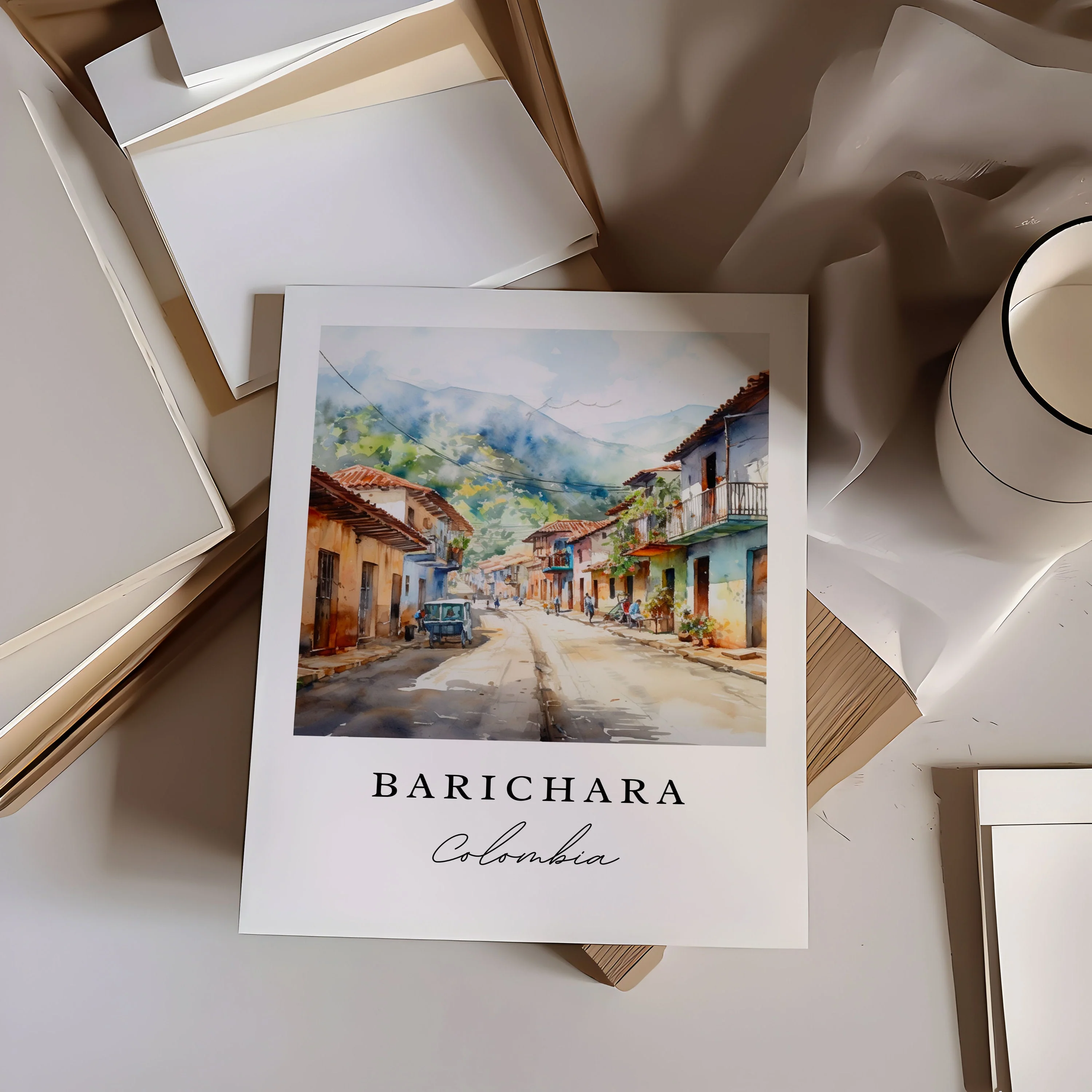 Barichara, Colombia – Watercolor Art Print - Image 3