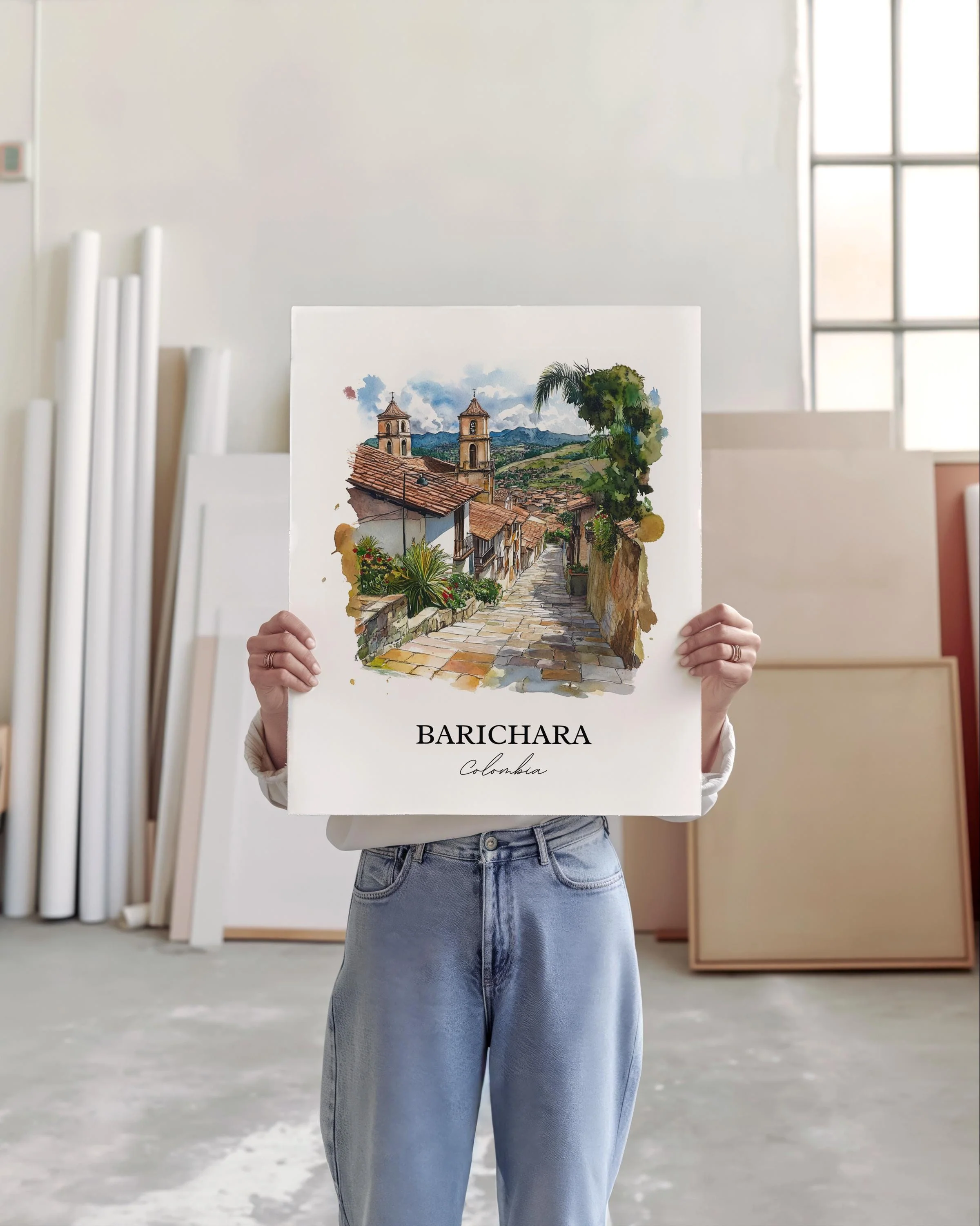 Barichara, Colombia – Watercolor Art Print - Image 4