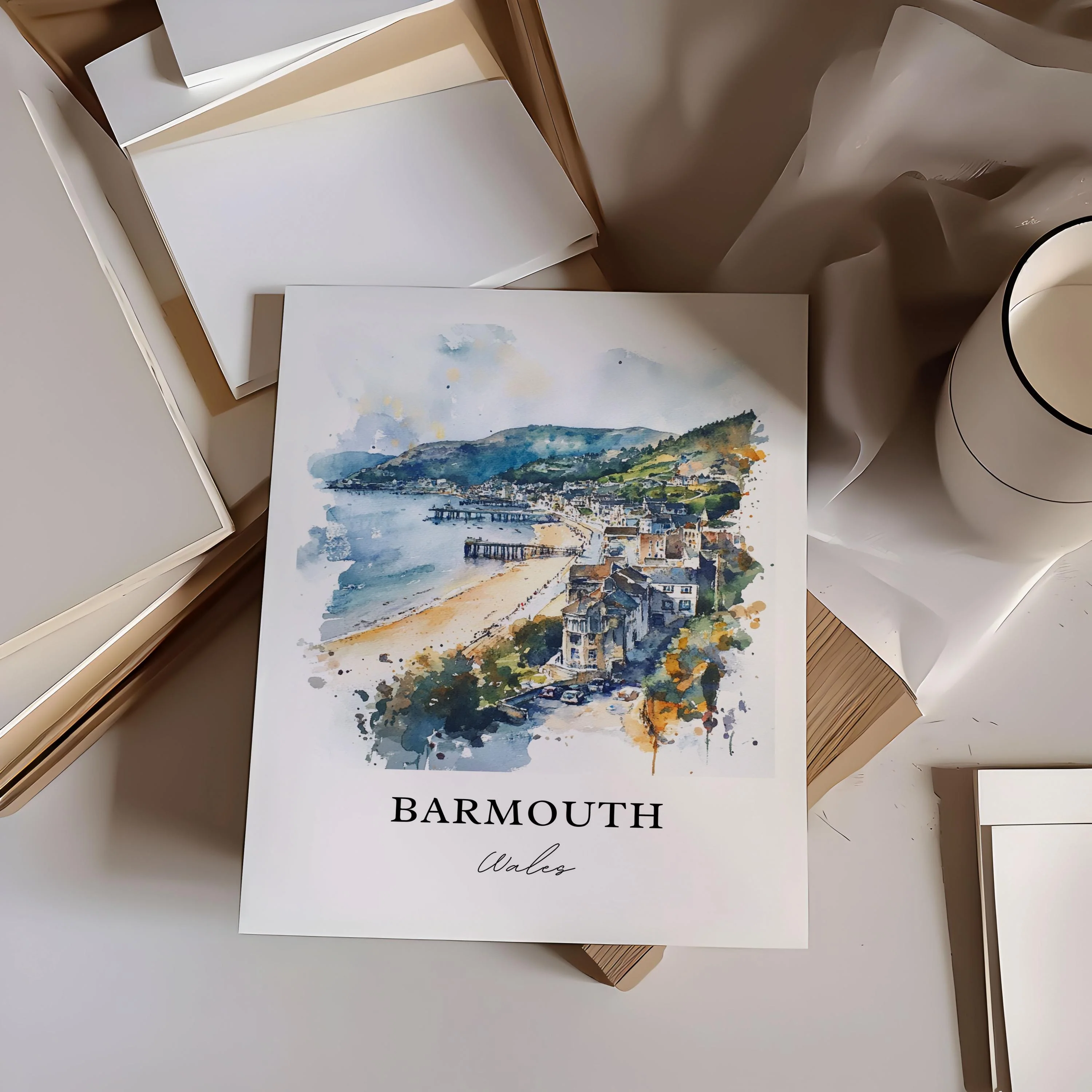 Barmouth, Wales – Watercolor Art Print - Image 3