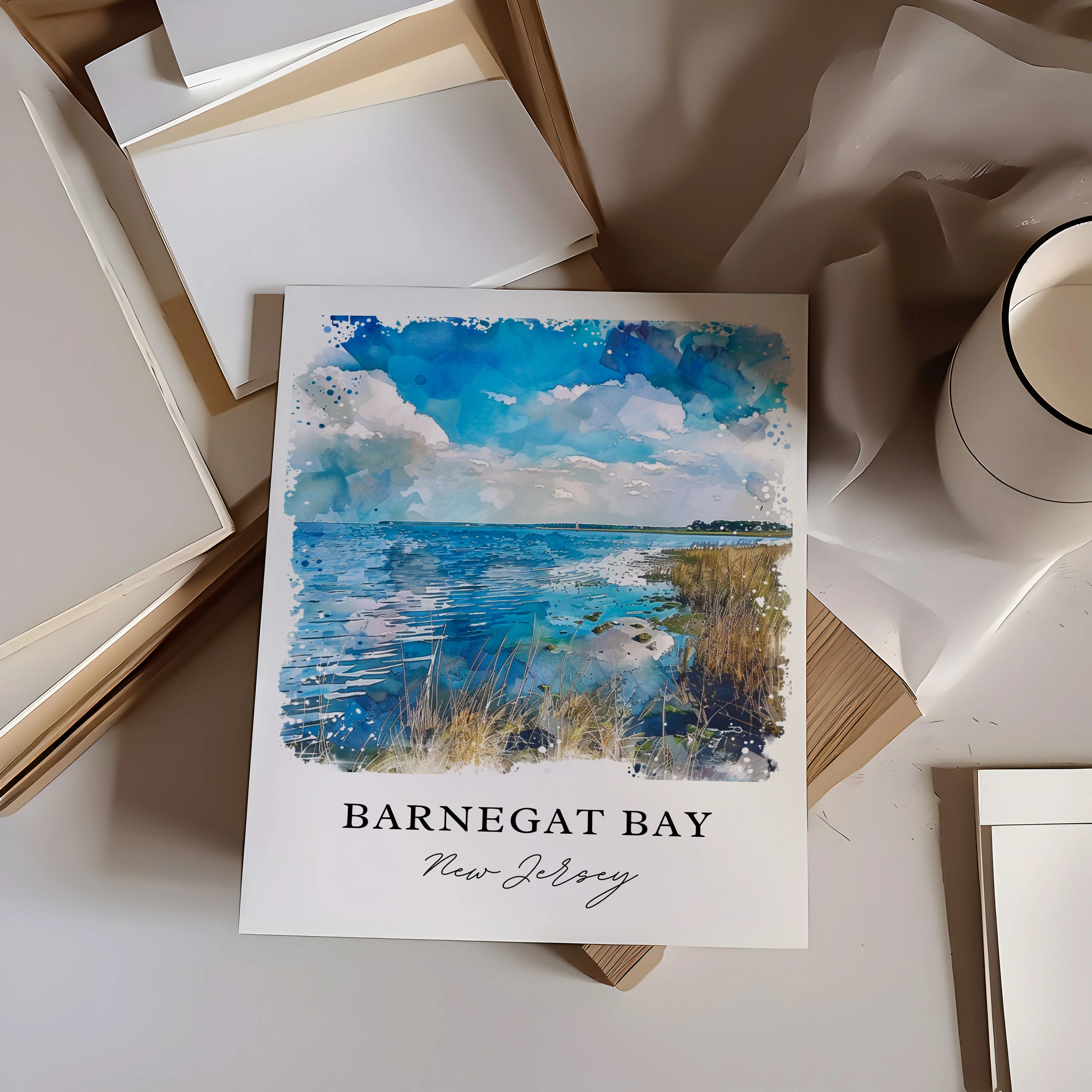 Barnegat Bay, New Jersey – Watercolor Art Print - Image 2