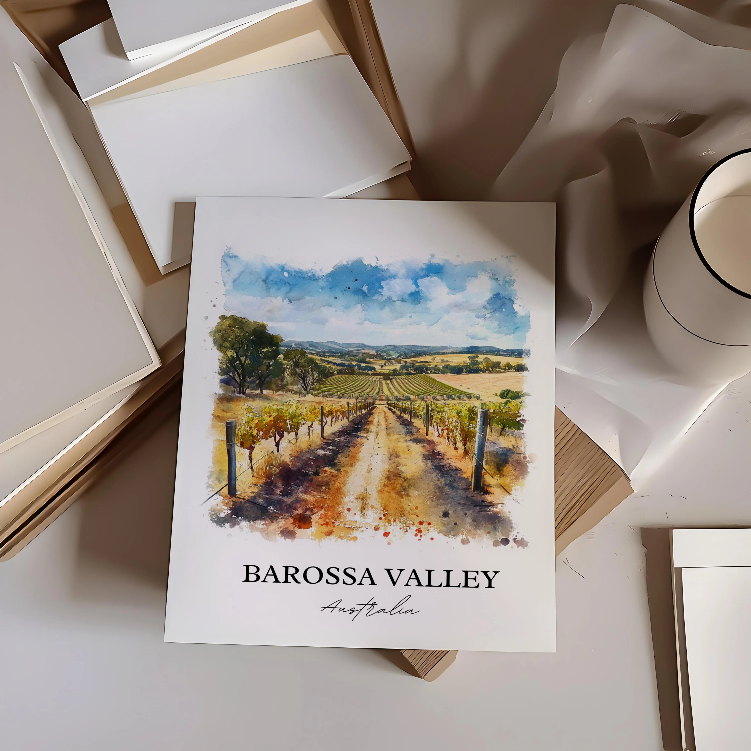 Barossa Valley, Australia – Watercolor Art Print - Image 5
