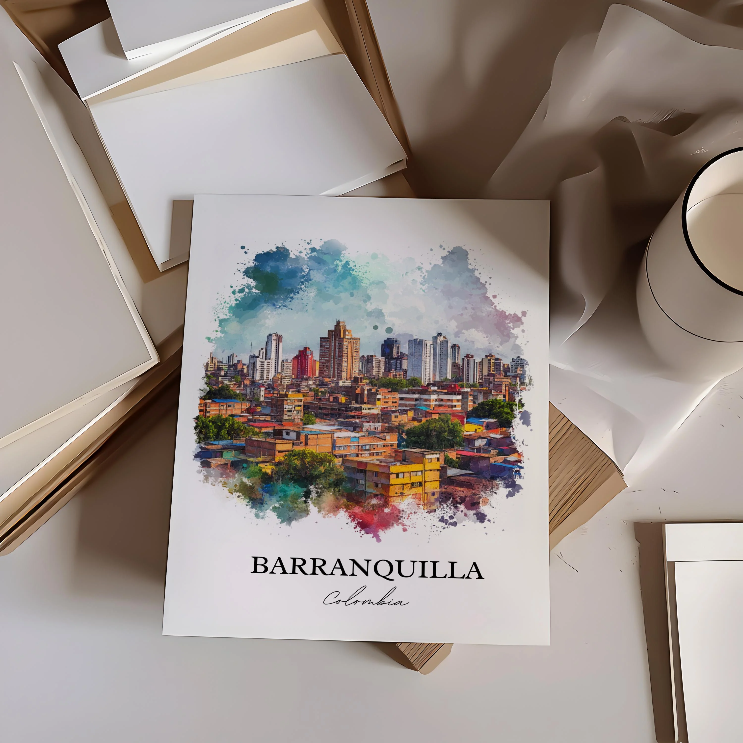 Barranquilla, Colombia – Watercolor Art Print - Image 4