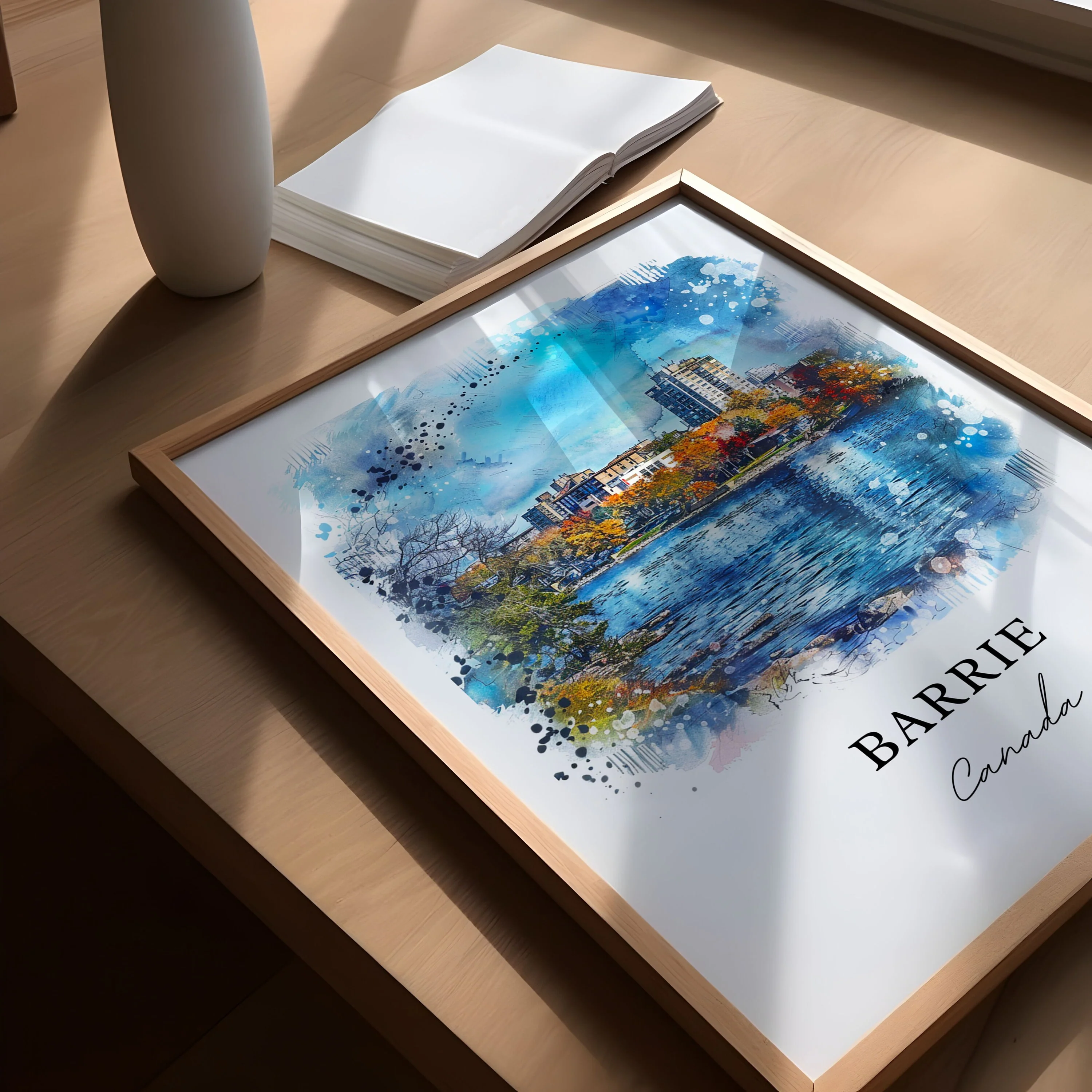 Barrie, Canada – Watercolor Art Print - Image 2