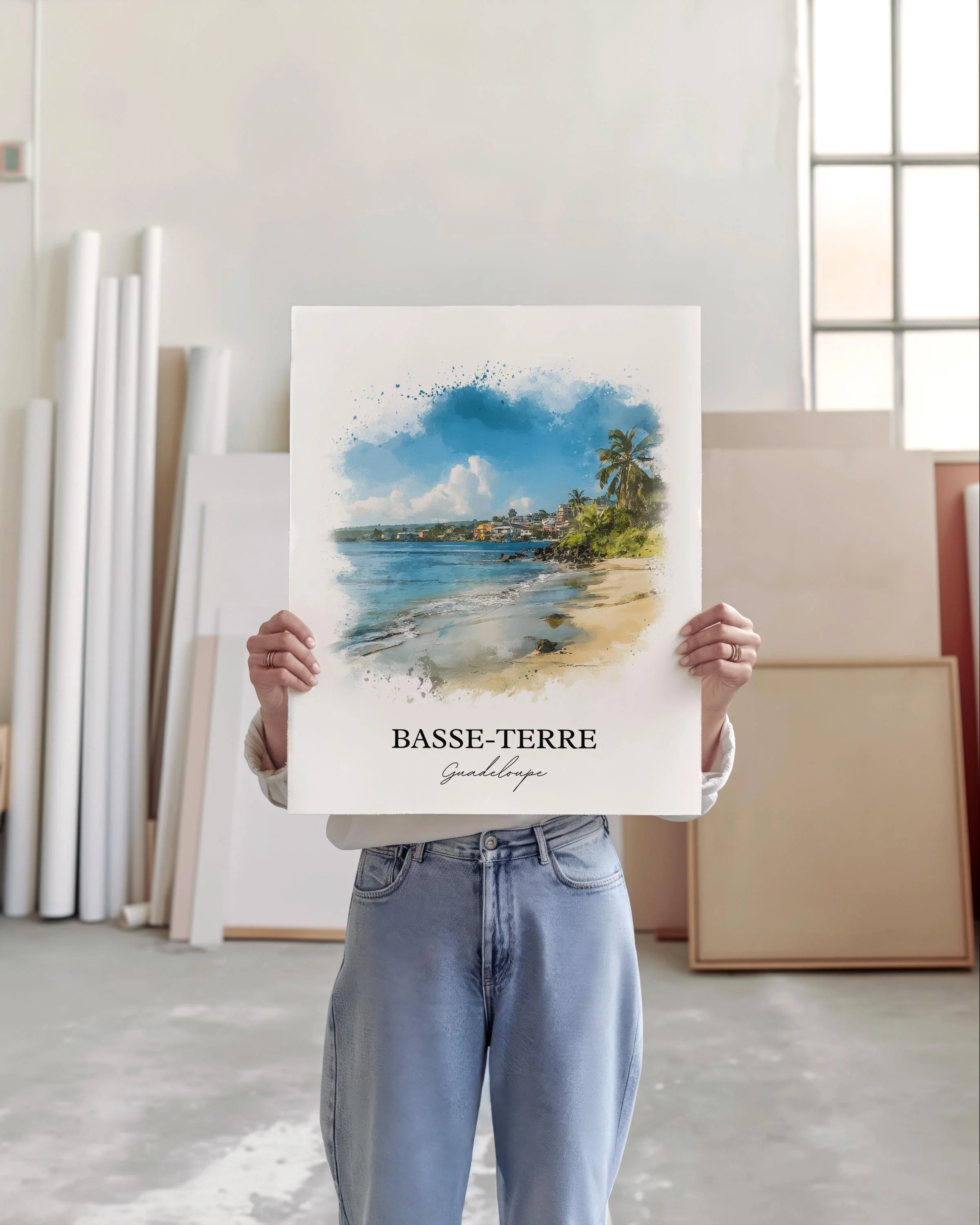 Basse-Terre, Guadeloupe – Watercolor Art Print - Image 4