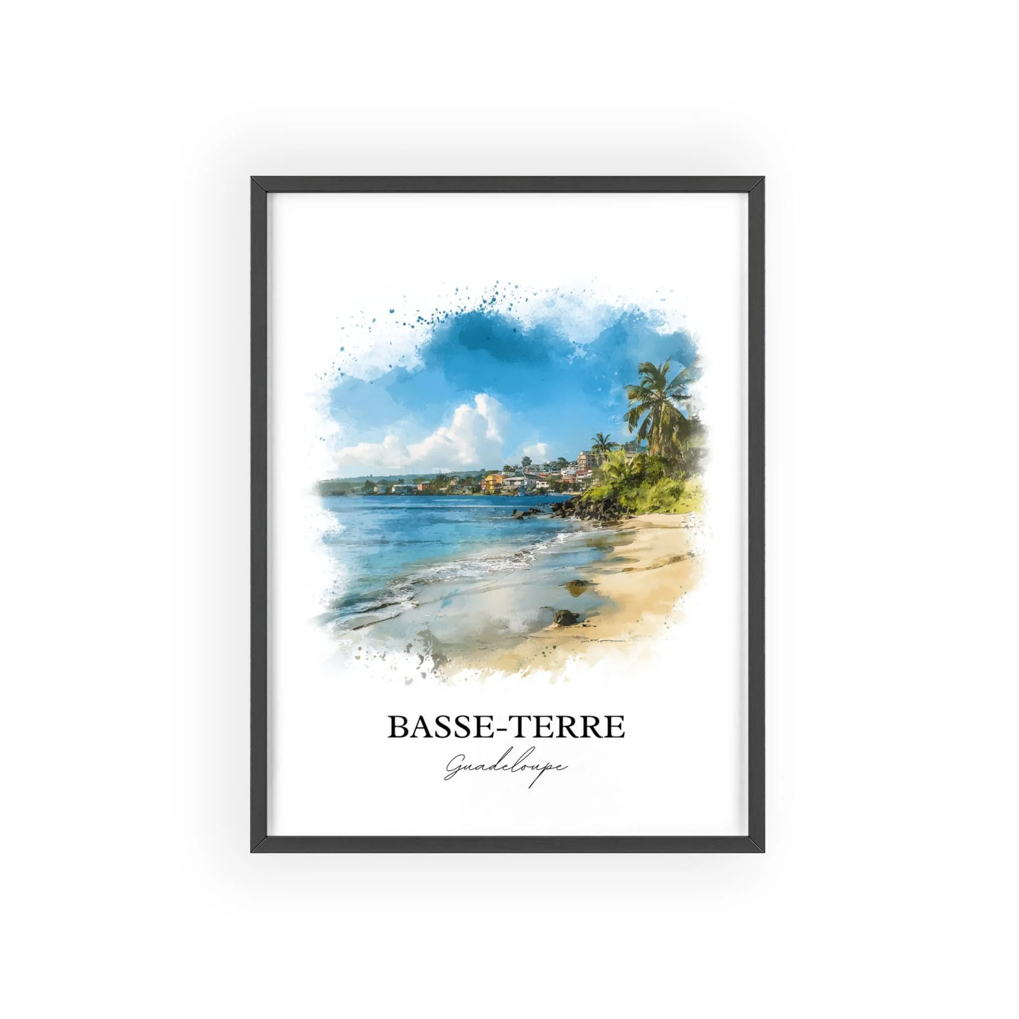 Basse-Terre, Guadeloupe – Watercolor Art Print - Image 7