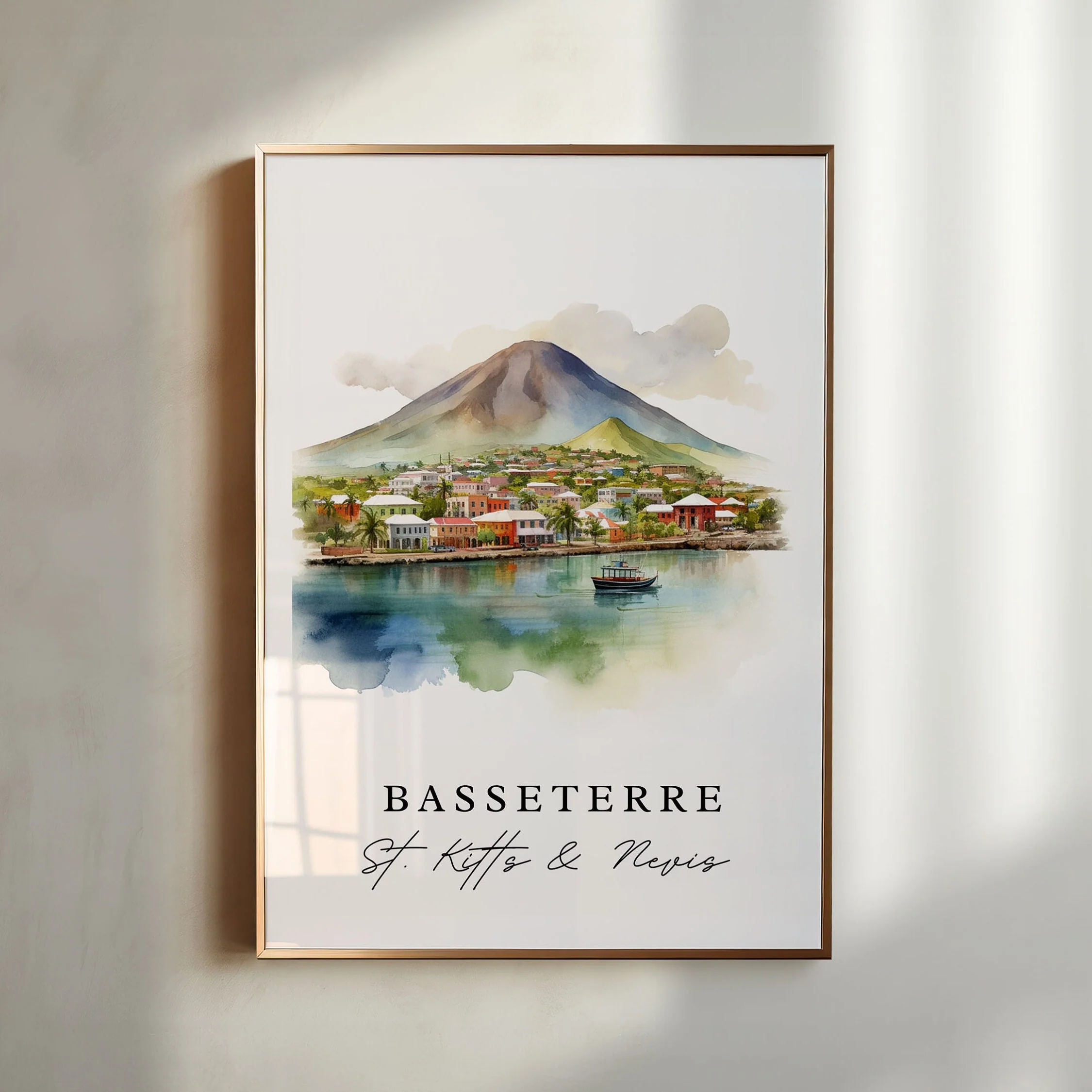 Basseterre, Saint Kitts and Nevis – Watercolor Art Print - Image 2