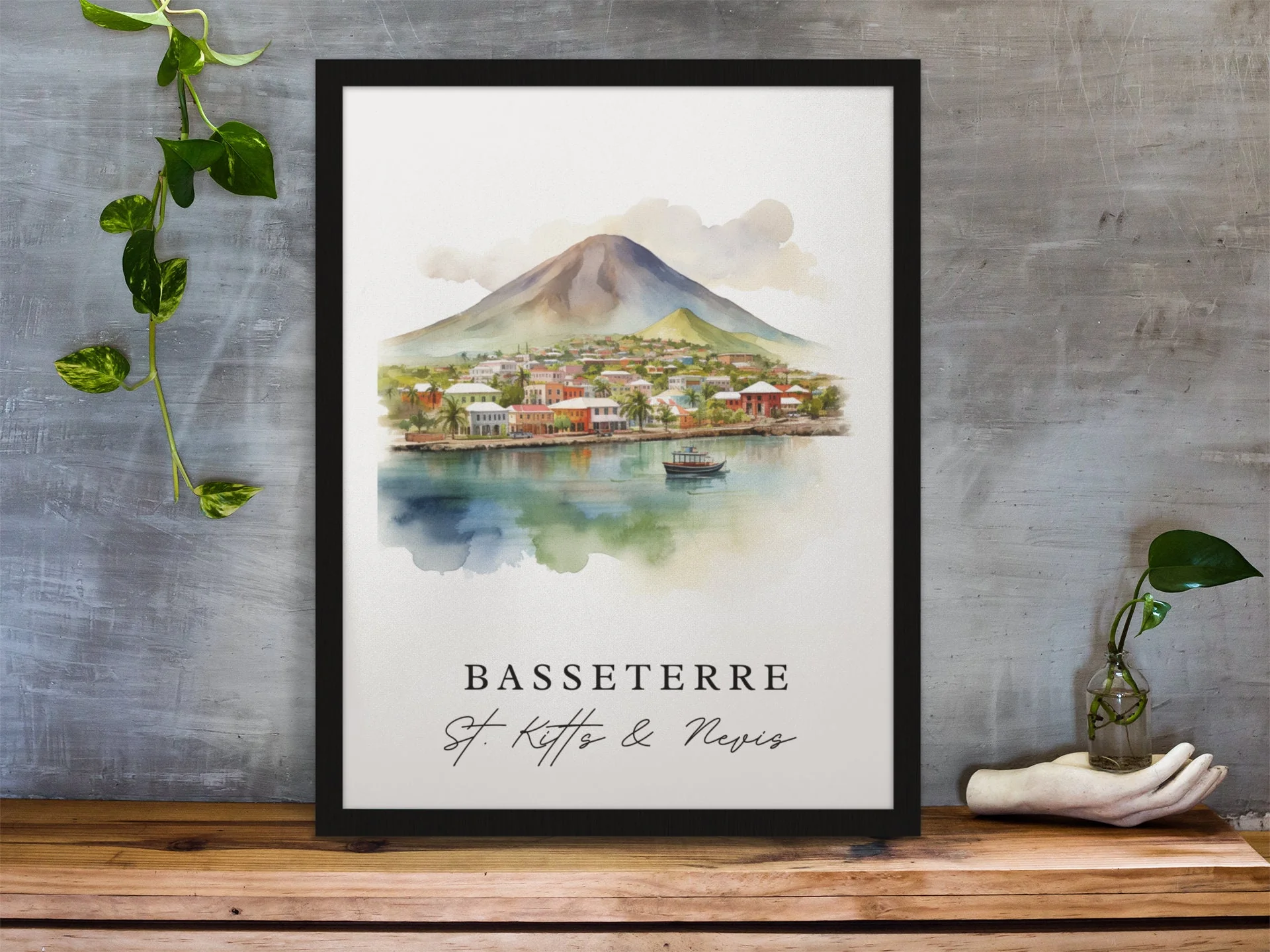 Basseterre, Saint Kitts and Nevis – Watercolor Art Print - Image 6