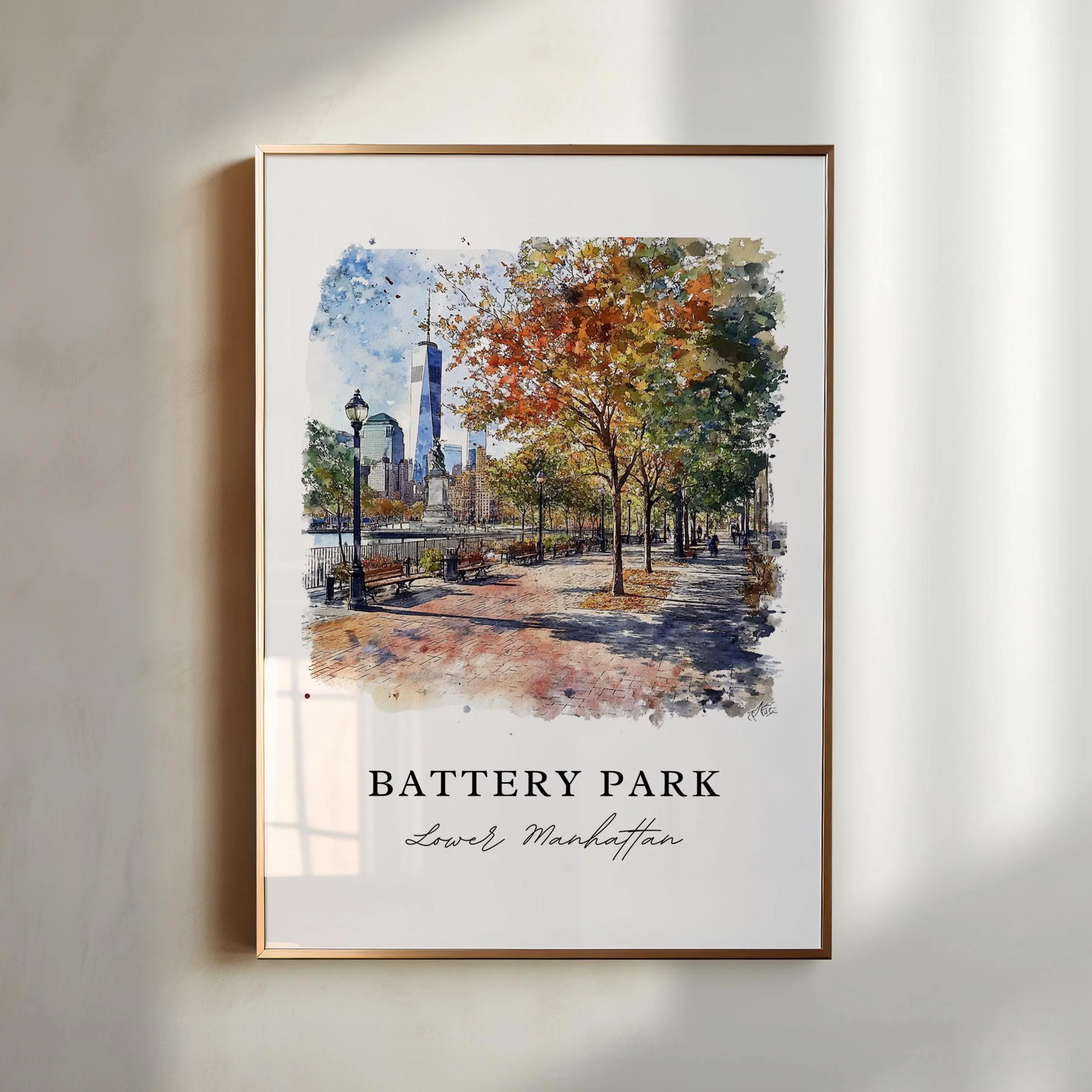 Battery Park, New York – Watercolor Art Print