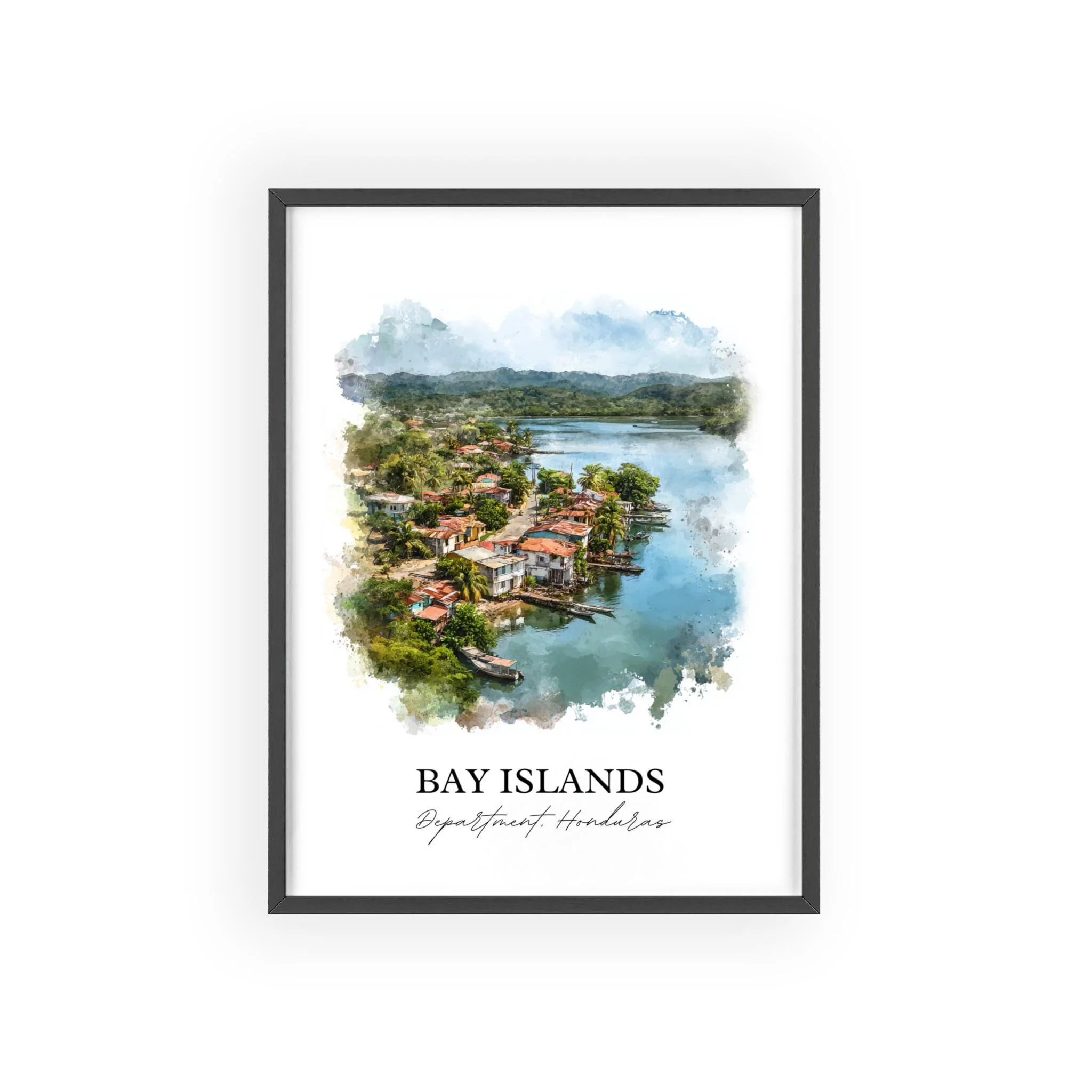 Bay Islands, Honduras – Watercolor Art Print - Image 7