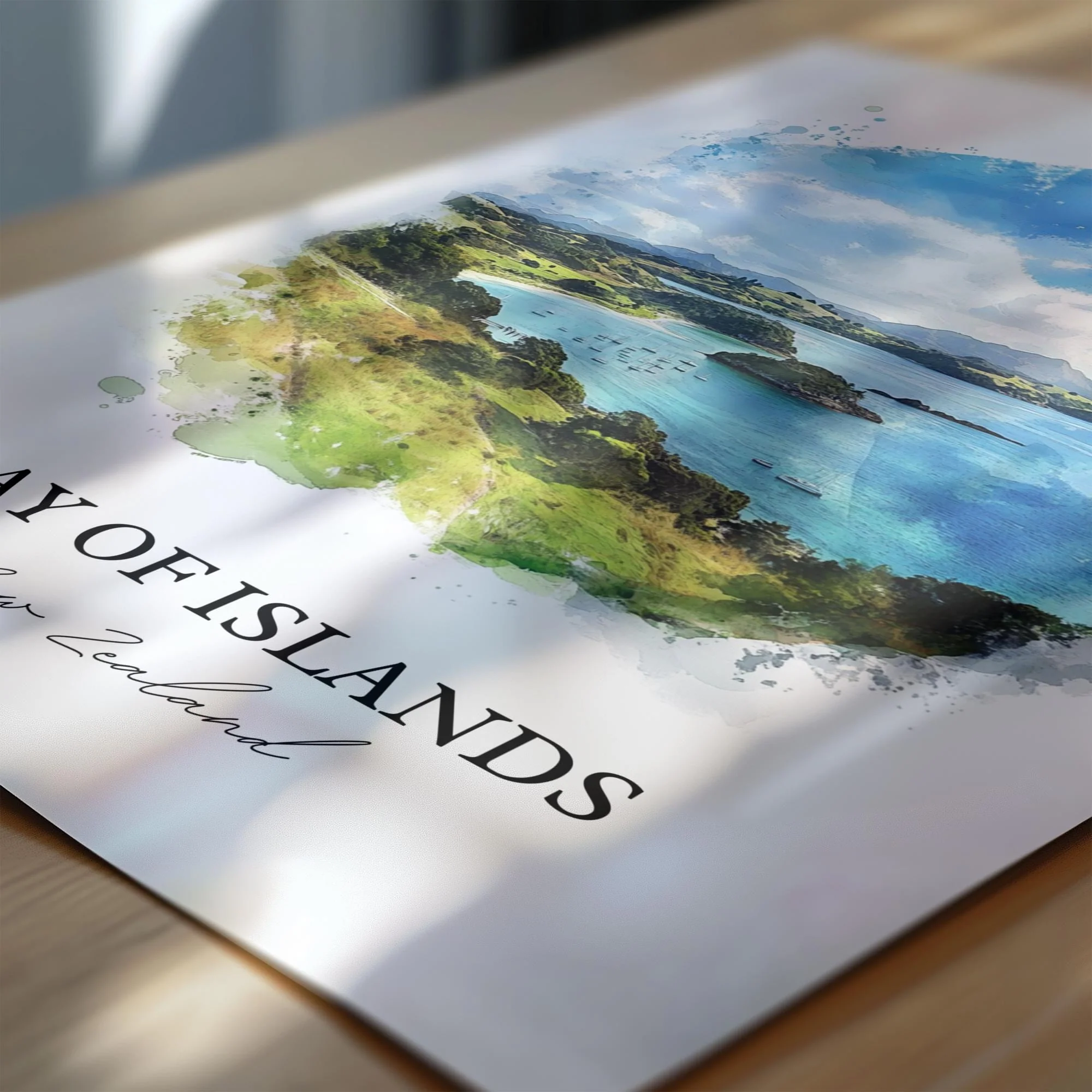 Bay of Islands, New Zealand – Watercolor Art Print - Image 2
