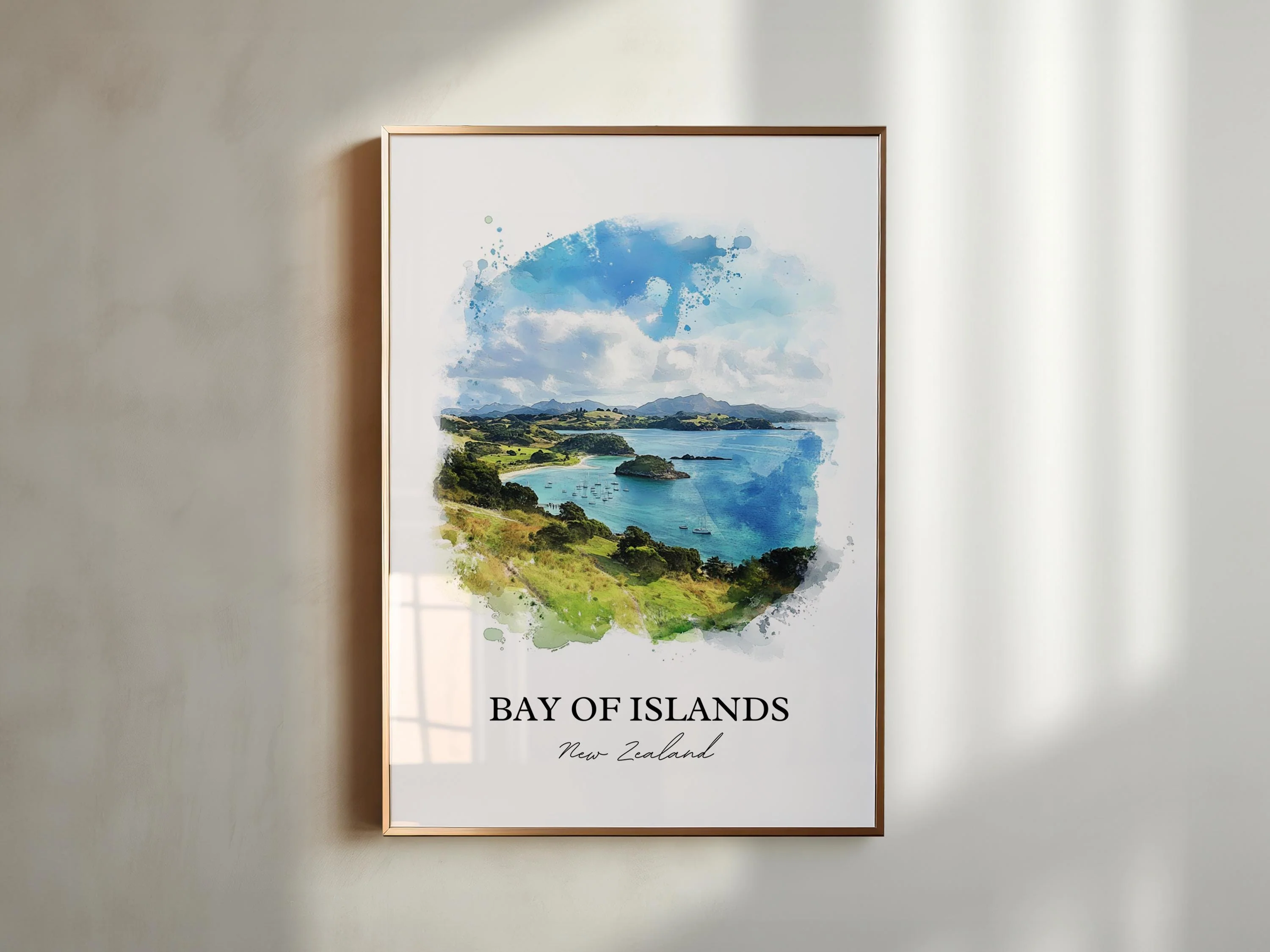 Bay of Islands, New Zealand – Watercolor Art Print - Image 4