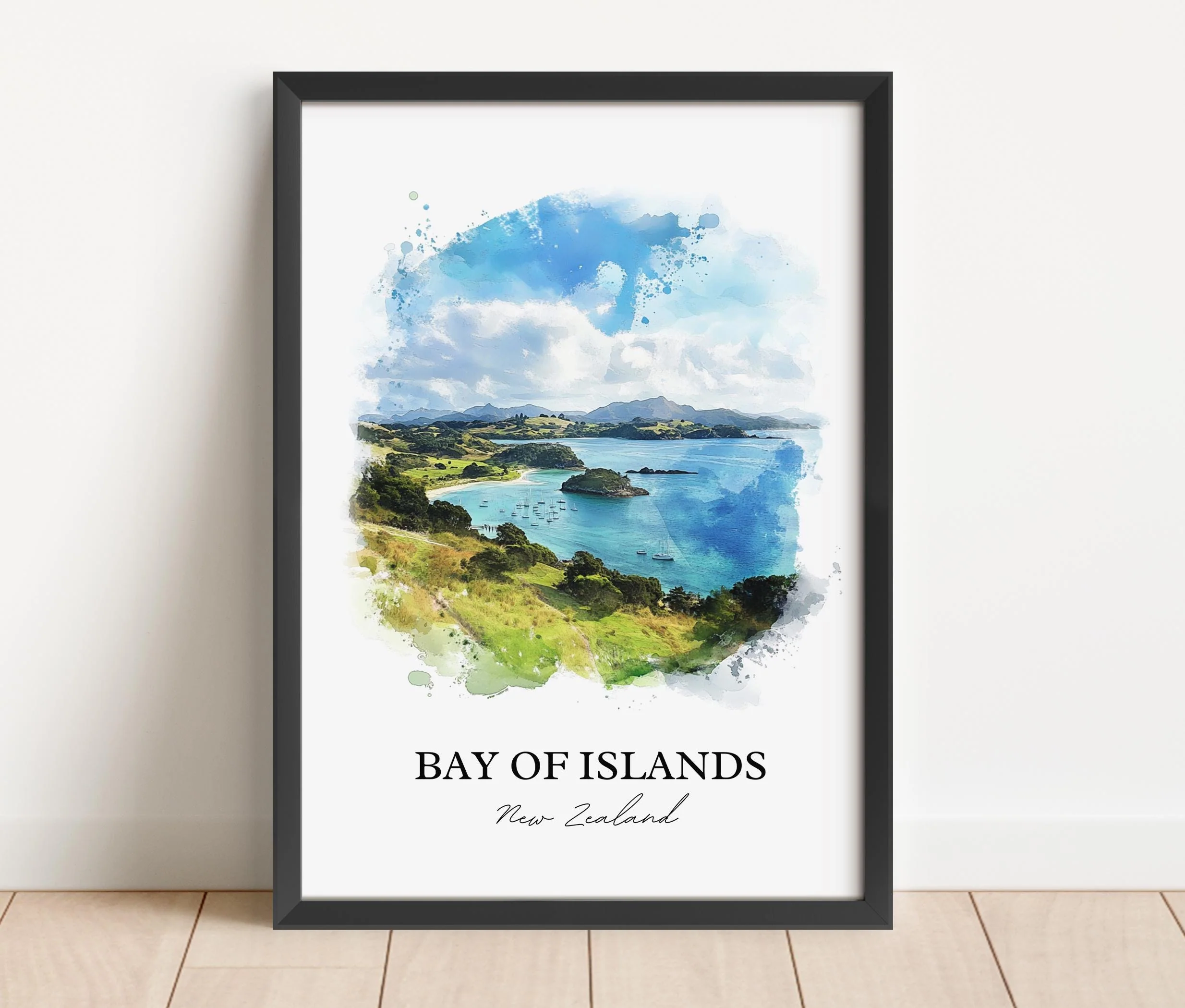 Bay of Islands, New Zealand – Watercolor Art Print - Image 5