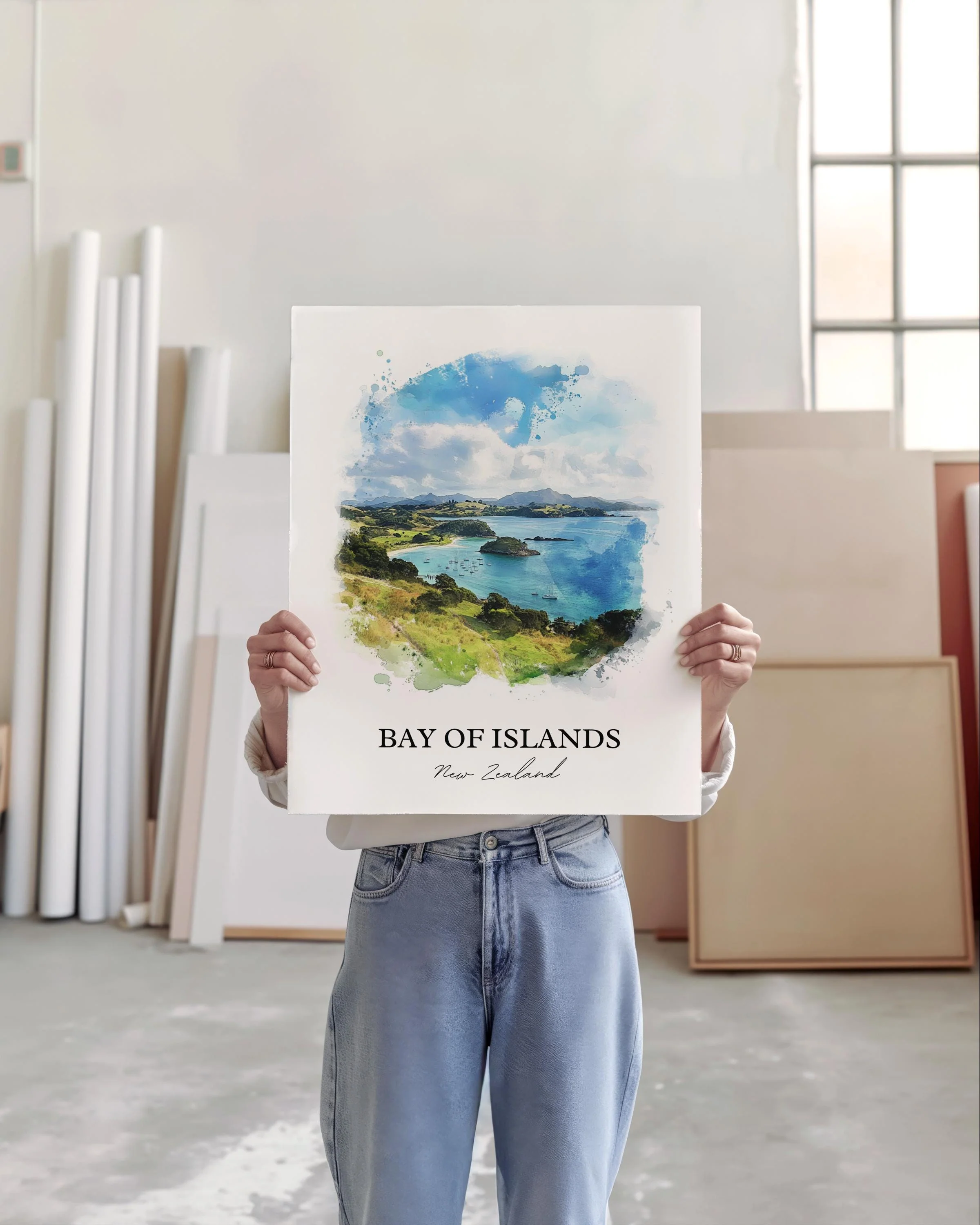 Bay of Islands, New Zealand – Watercolor Art Print - Image 6