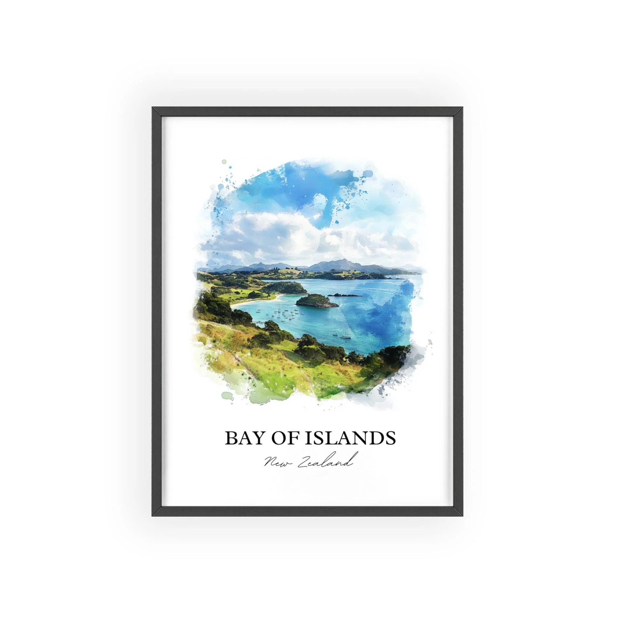 Bay of Islands, New Zealand – Watercolor Art Print - Image 7