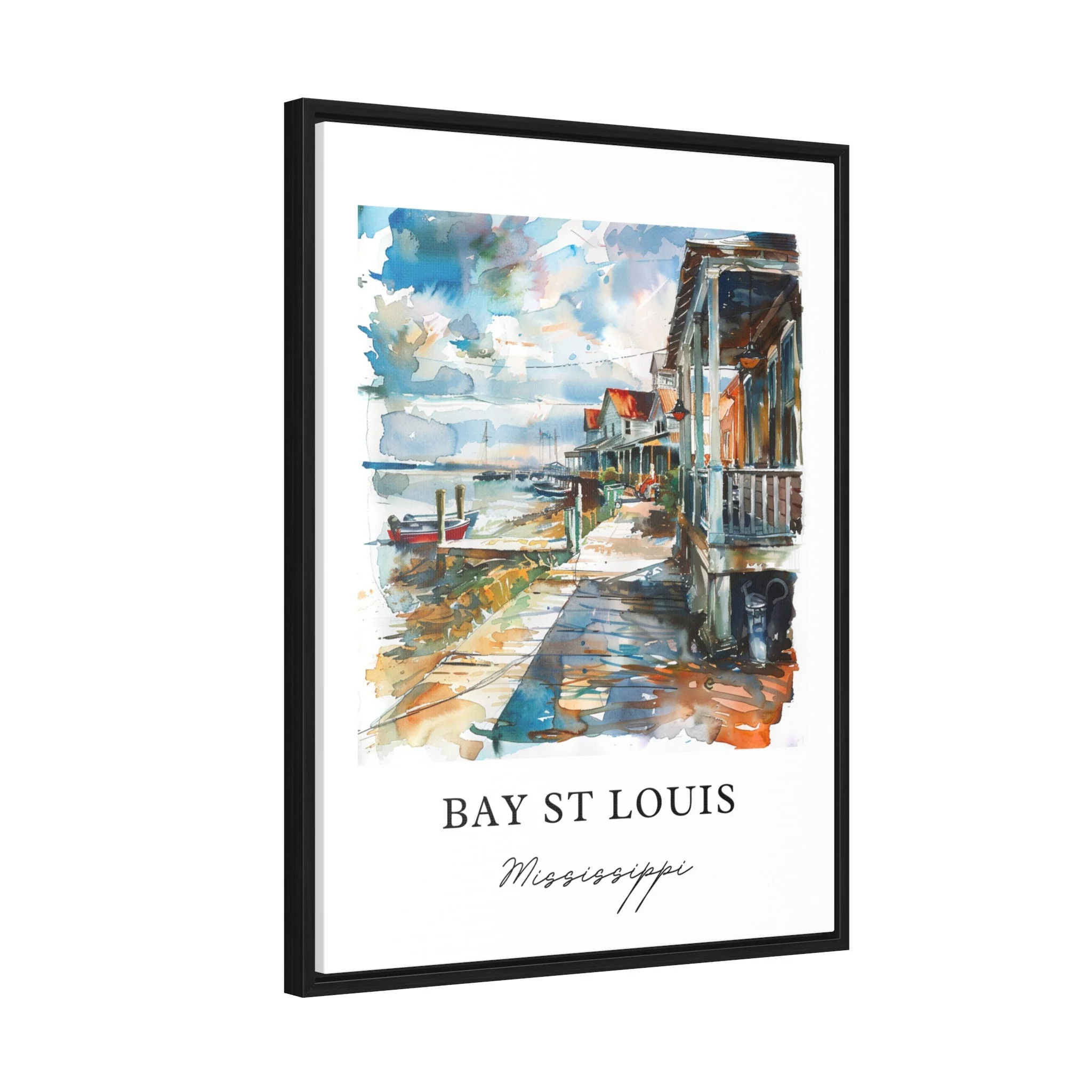 Bay St. Louis, Mississippi Watercolor Art Print - Image 6