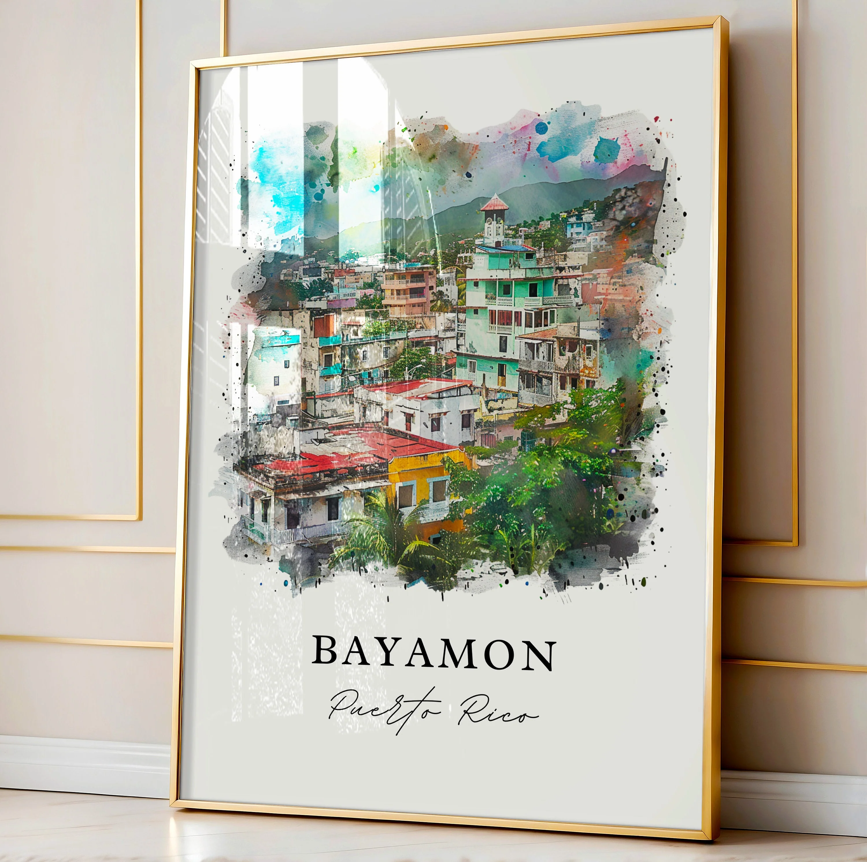 Bayamon, Puerto Rico – Watercolor Art Print - Image 4