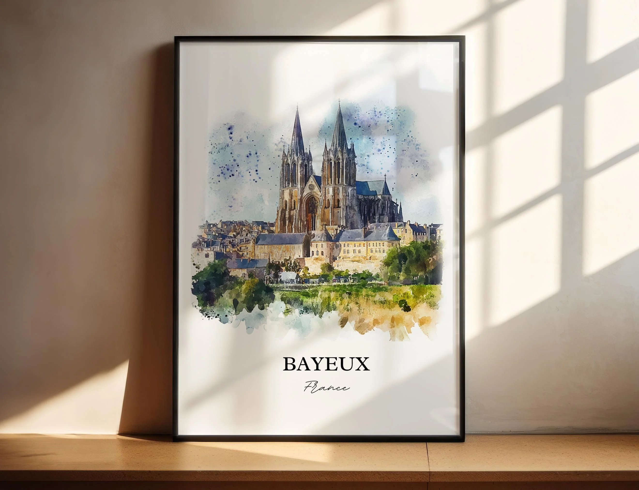 Bayeux, France – Watercolor Art Print of Normandy Region