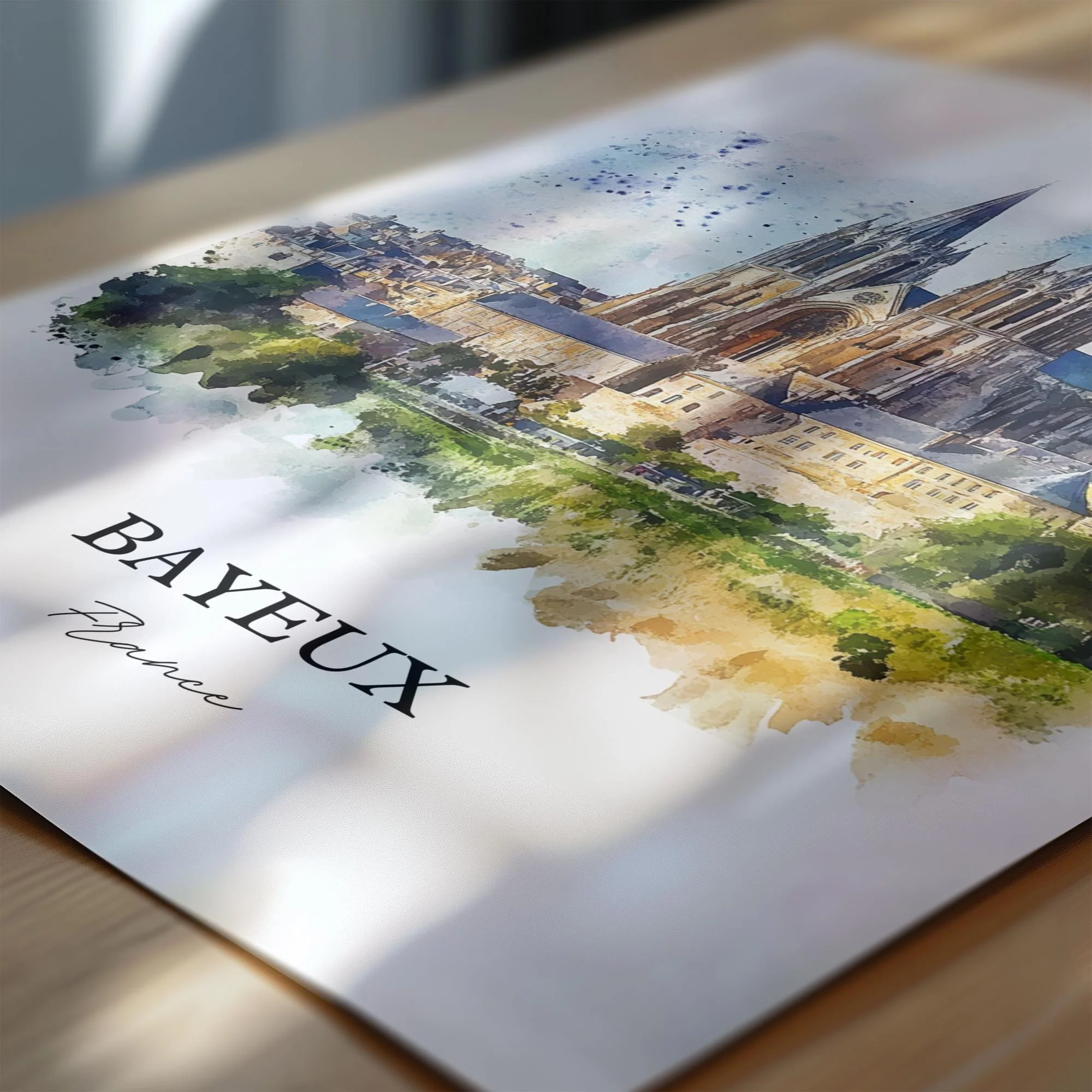 Bayeux, France – Watercolor Art Print of Normandy Region - Image 2