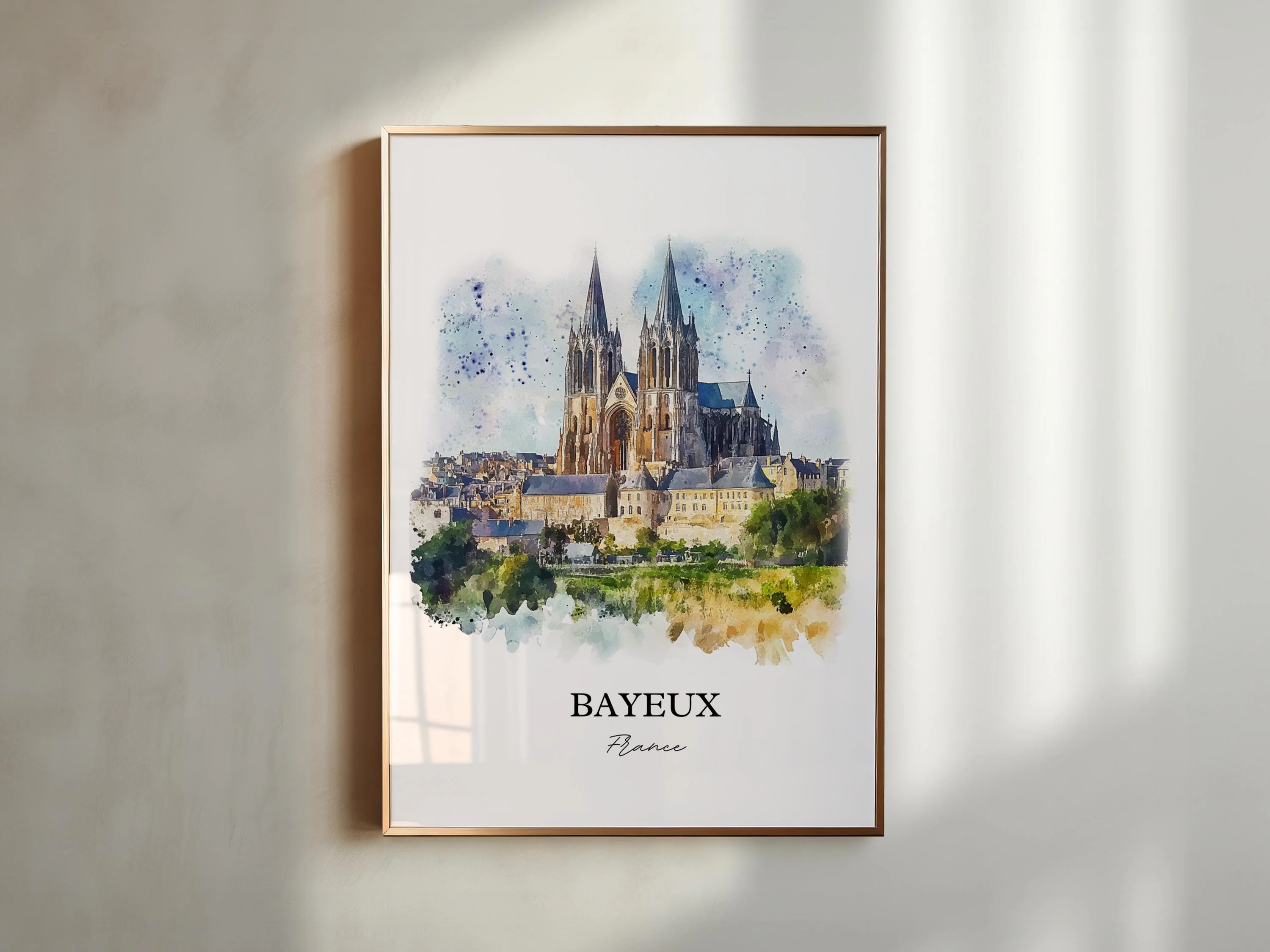 Bayeux, France – Watercolor Art Print of Normandy Region - Image 3