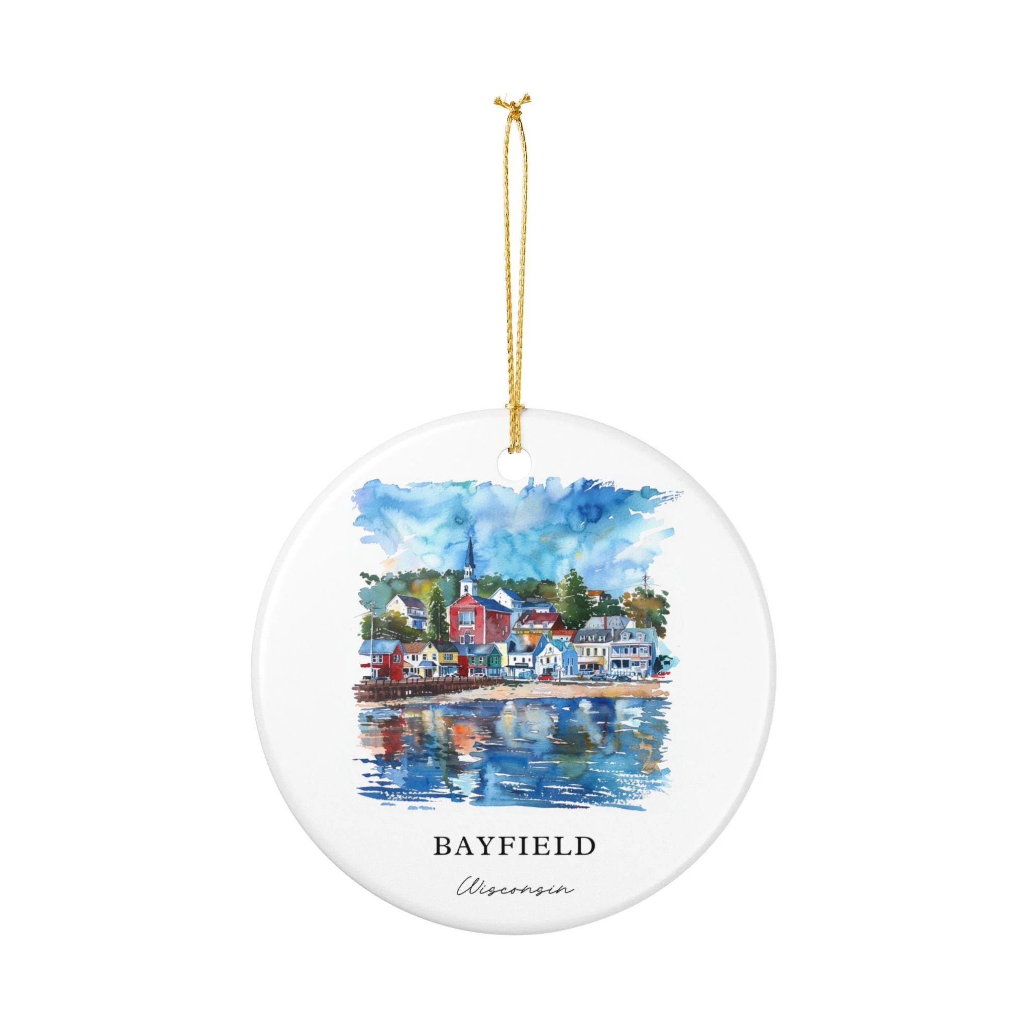 Bayfield WI Ornament: Unique Bayfield Wisconsin Souvenir, Wisconsin Xmas Decor, and Authentic Bayfield WI Gift - Image 2