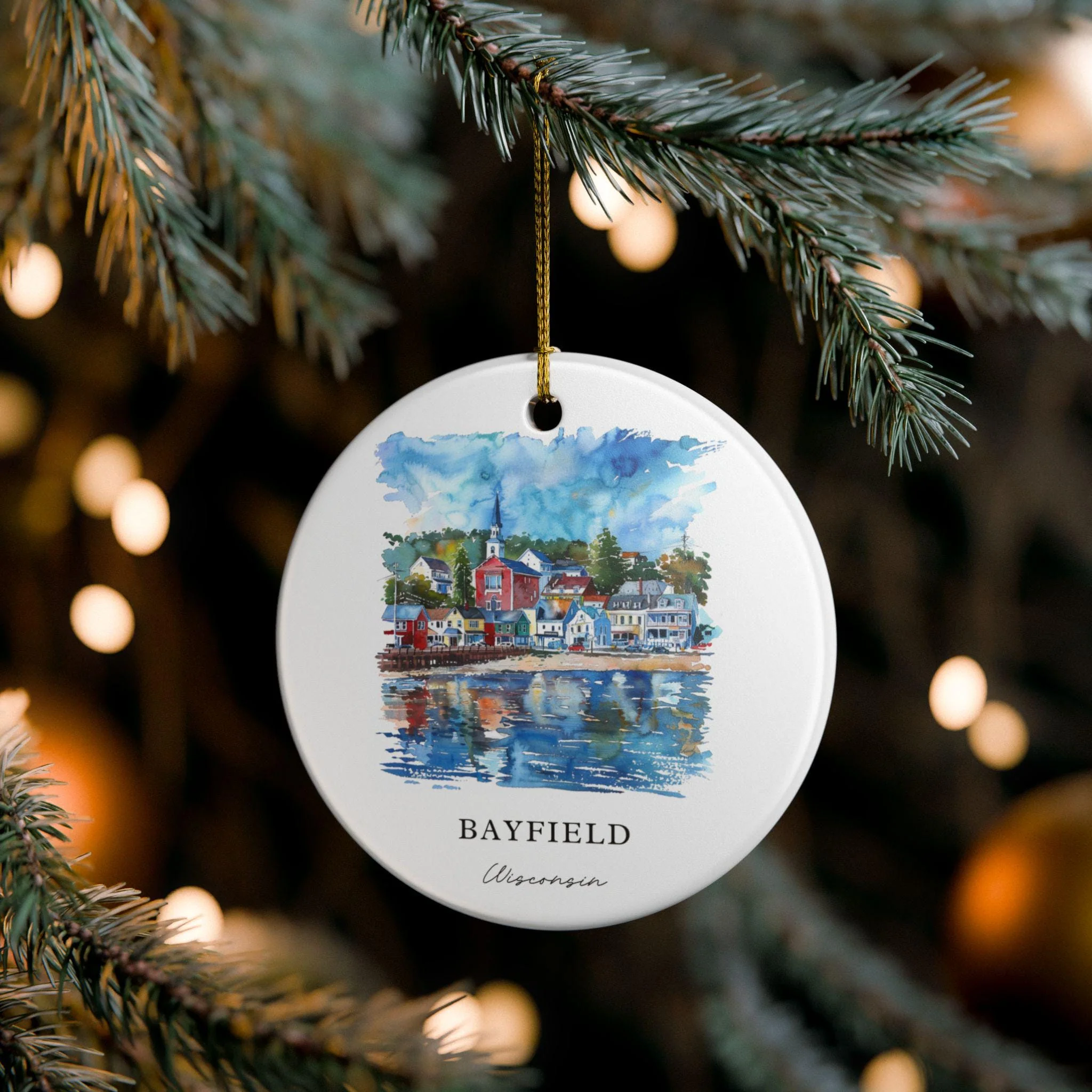 Bayfield WI Ornament: Unique Bayfield Wisconsin Souvenir, Wisconsin Xmas Decor, and Authentic Bayfield WI Gift - Image 4