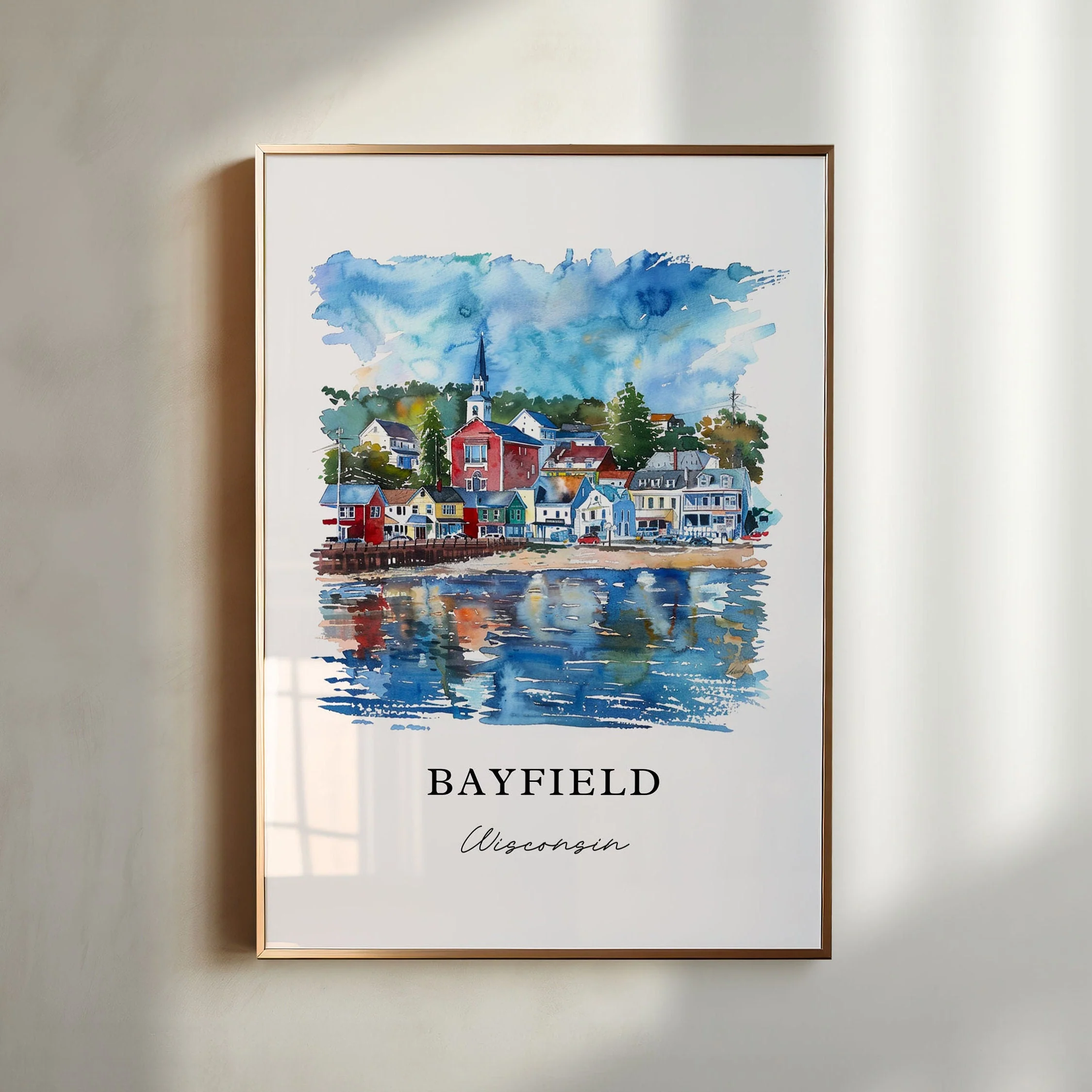 Bayfield, Wisconsin, Wisconsin – Watercolor Art Print