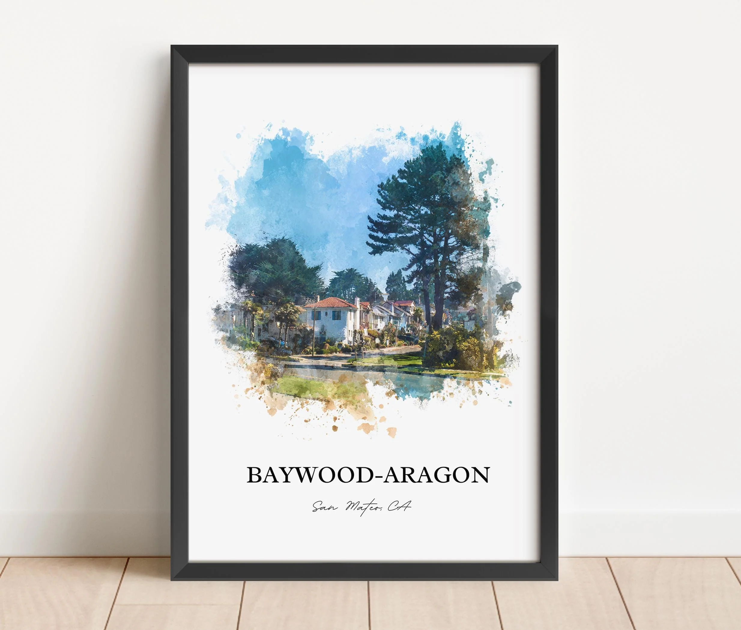 San Mateo, California – Watercolor Art Print - Image 4
